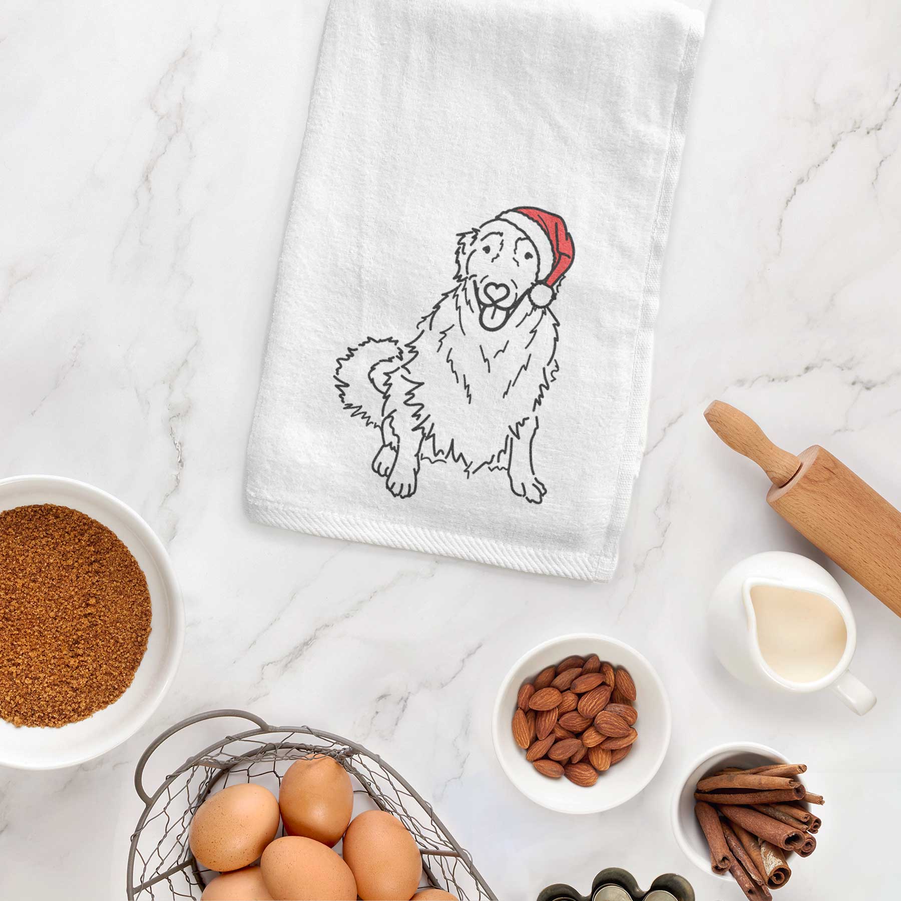 Jolly Golden Retriever - Daisy - Decorative Hand Towel