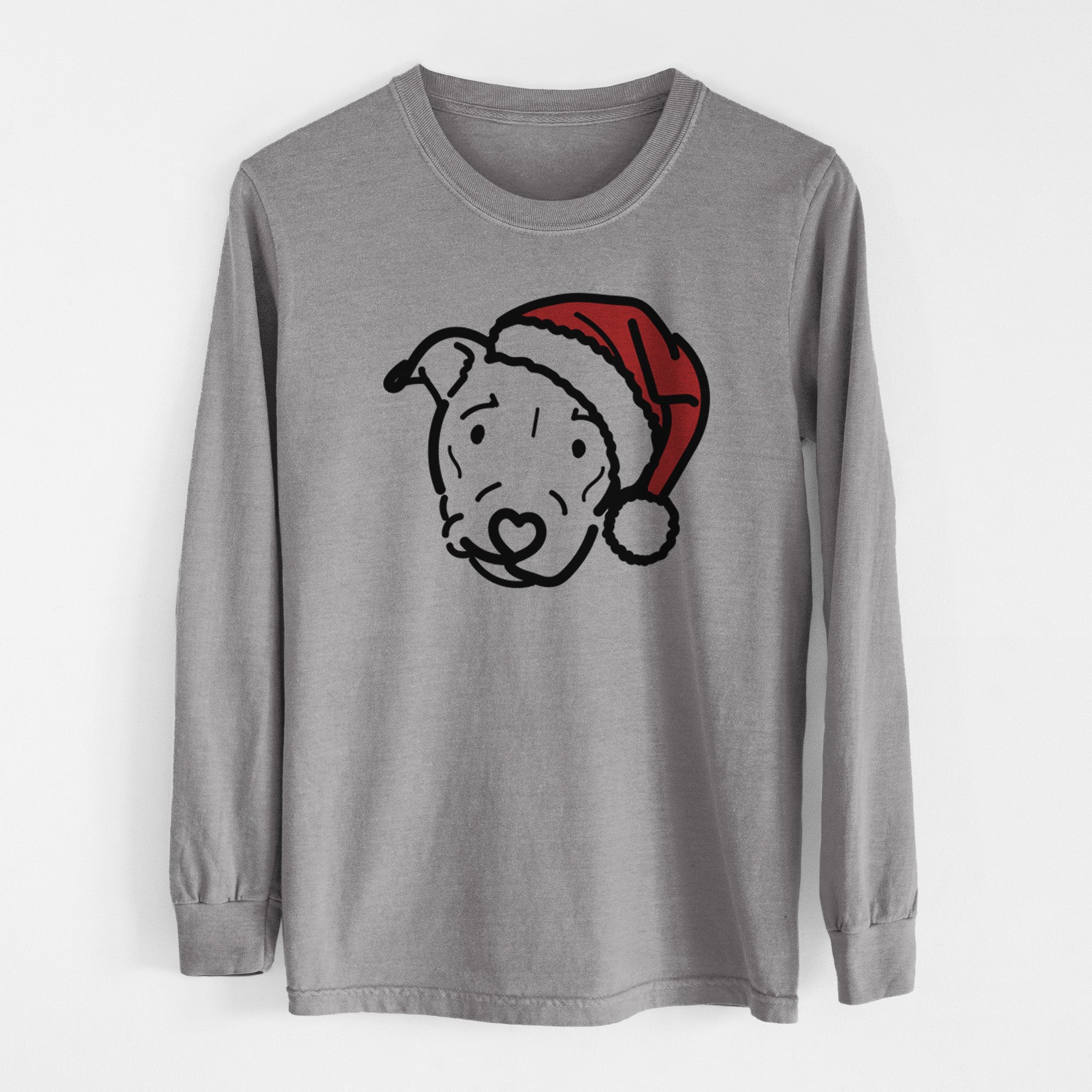 Jolly Pitbull Mix - Ernie - Heavyweight 100% Cotton Long Sleeve