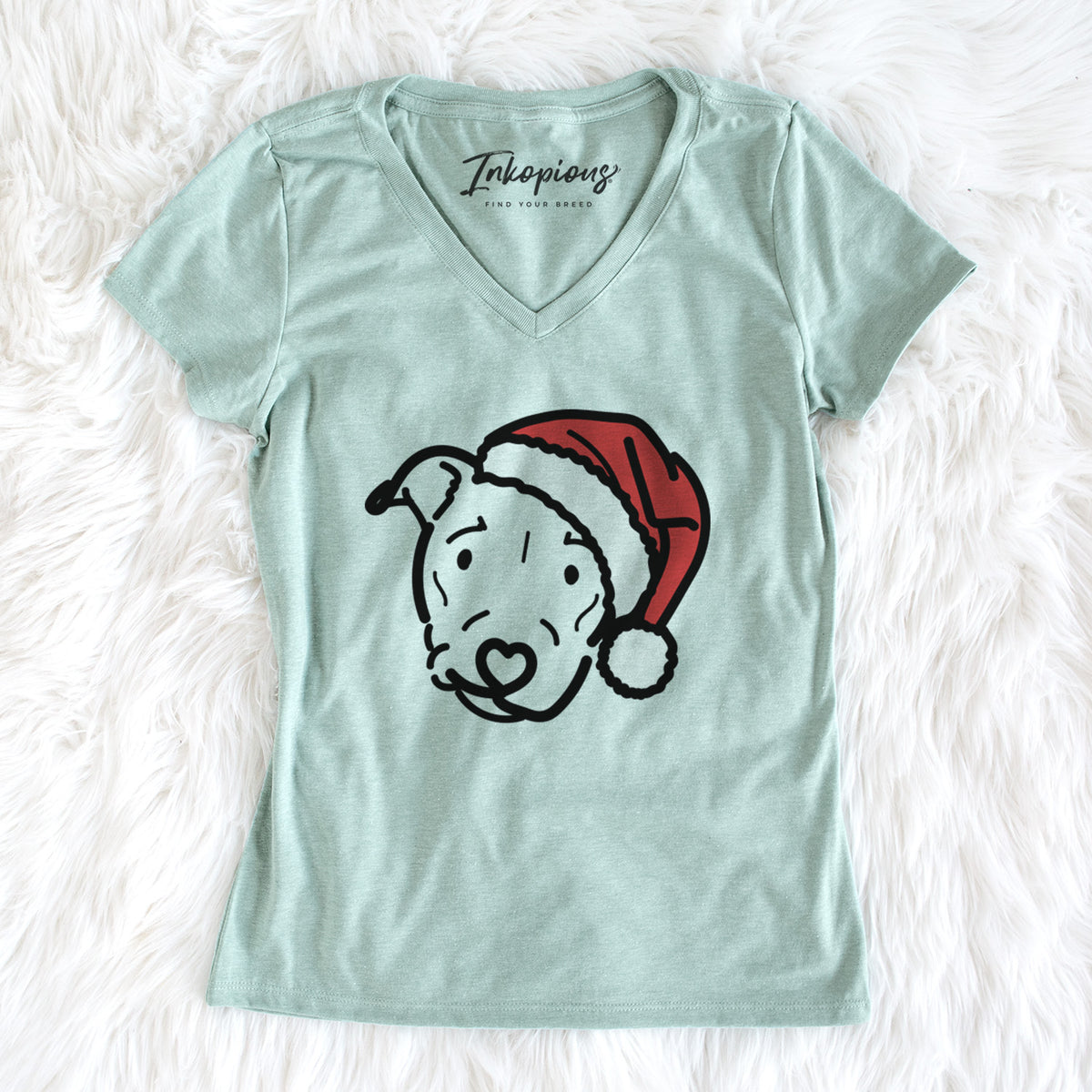 Jolly Pitbull Mix - Ernie - Women&#39;s V-neck Shirt