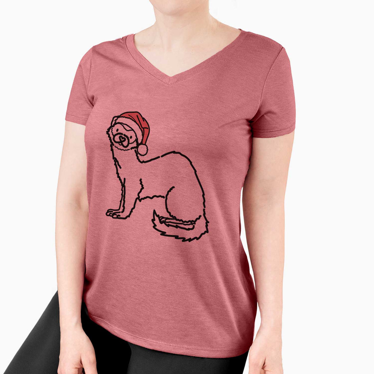 Jolly Ferret - Fern - Women's V-neck Shirt