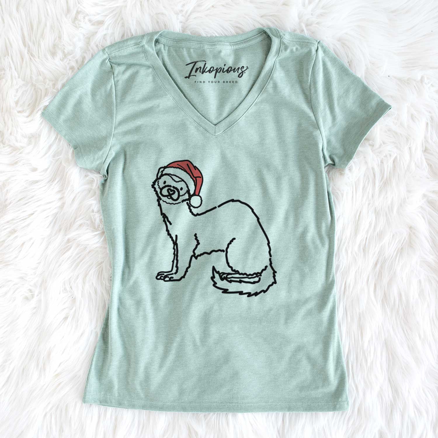 Jolly Ferret - Fern - Women's V-neck Shirt