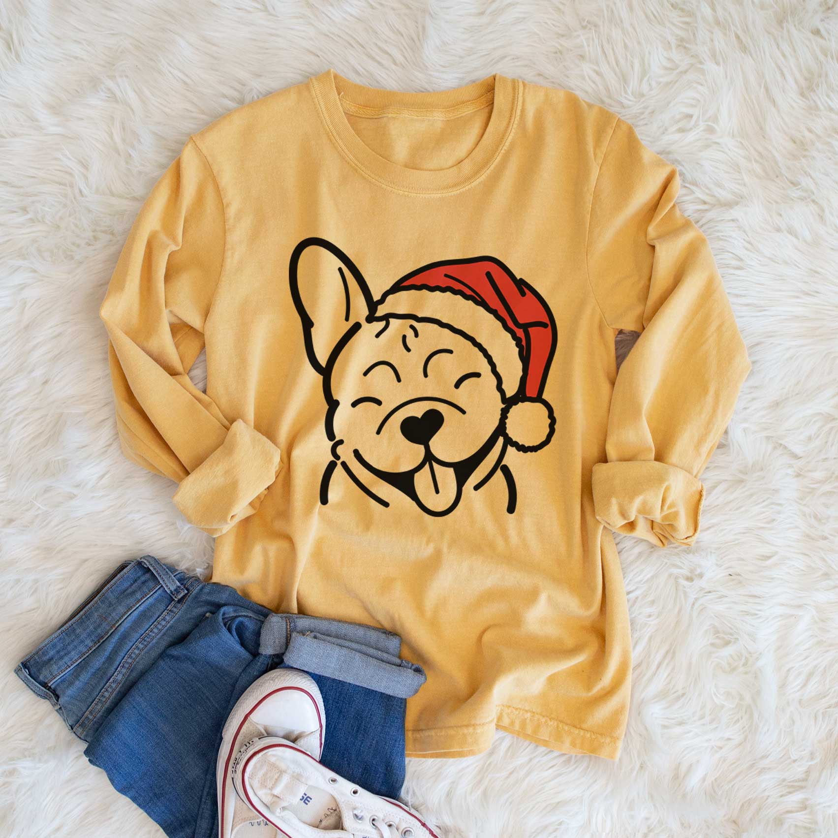 Jolly French Bulldog - Heavyweight 100% Cotton Long Sleeve