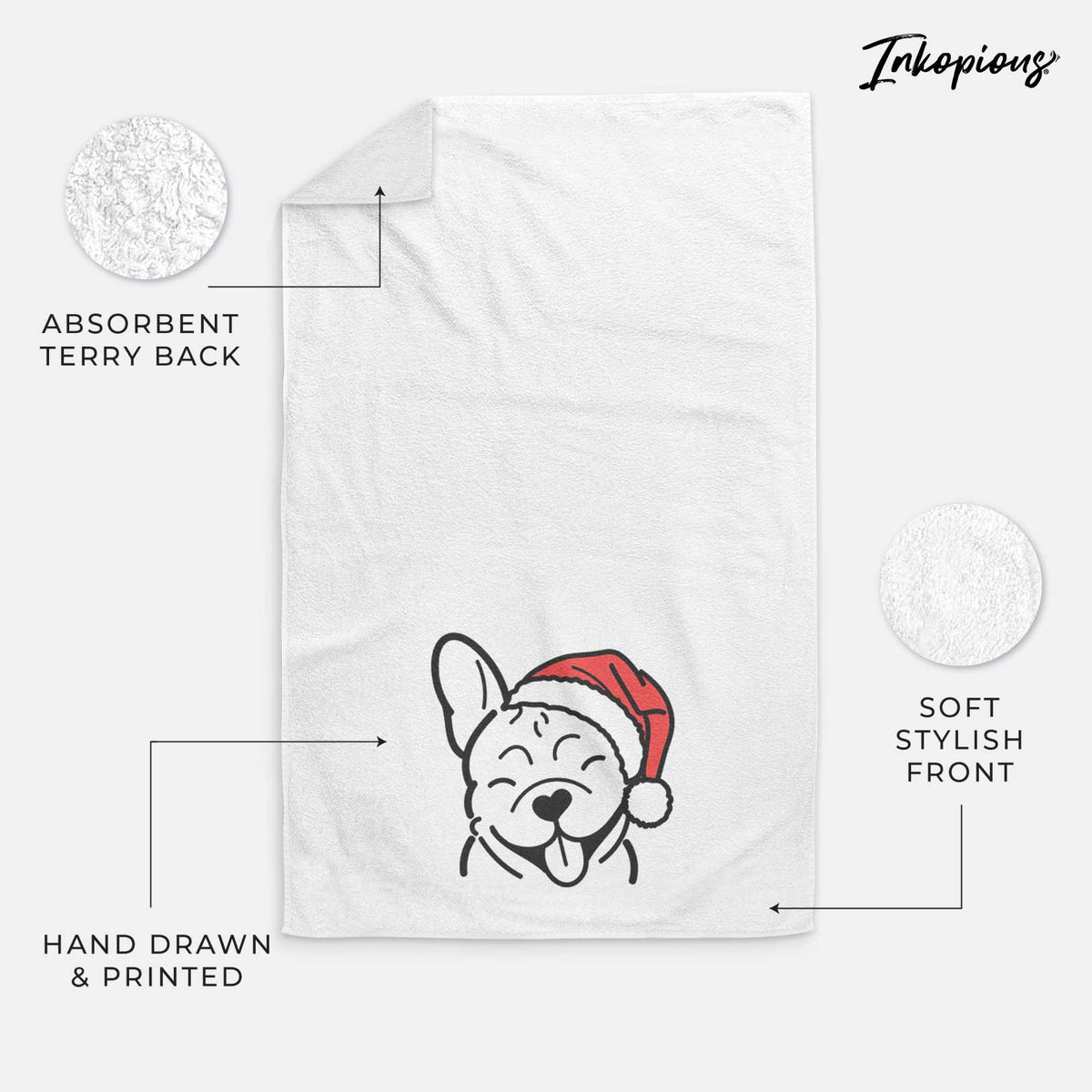 Jolly French Bulldog - Decorative Hand Towel