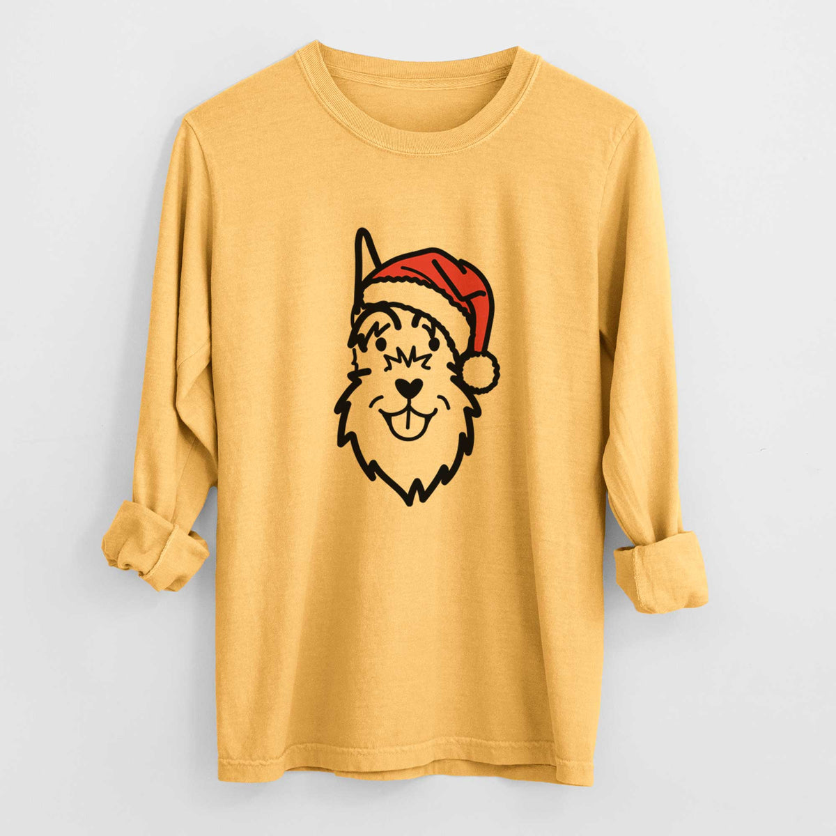 Jolly Schnauzer Cropped Ears - Heavyweight 100% Cotton Long Sleeve
