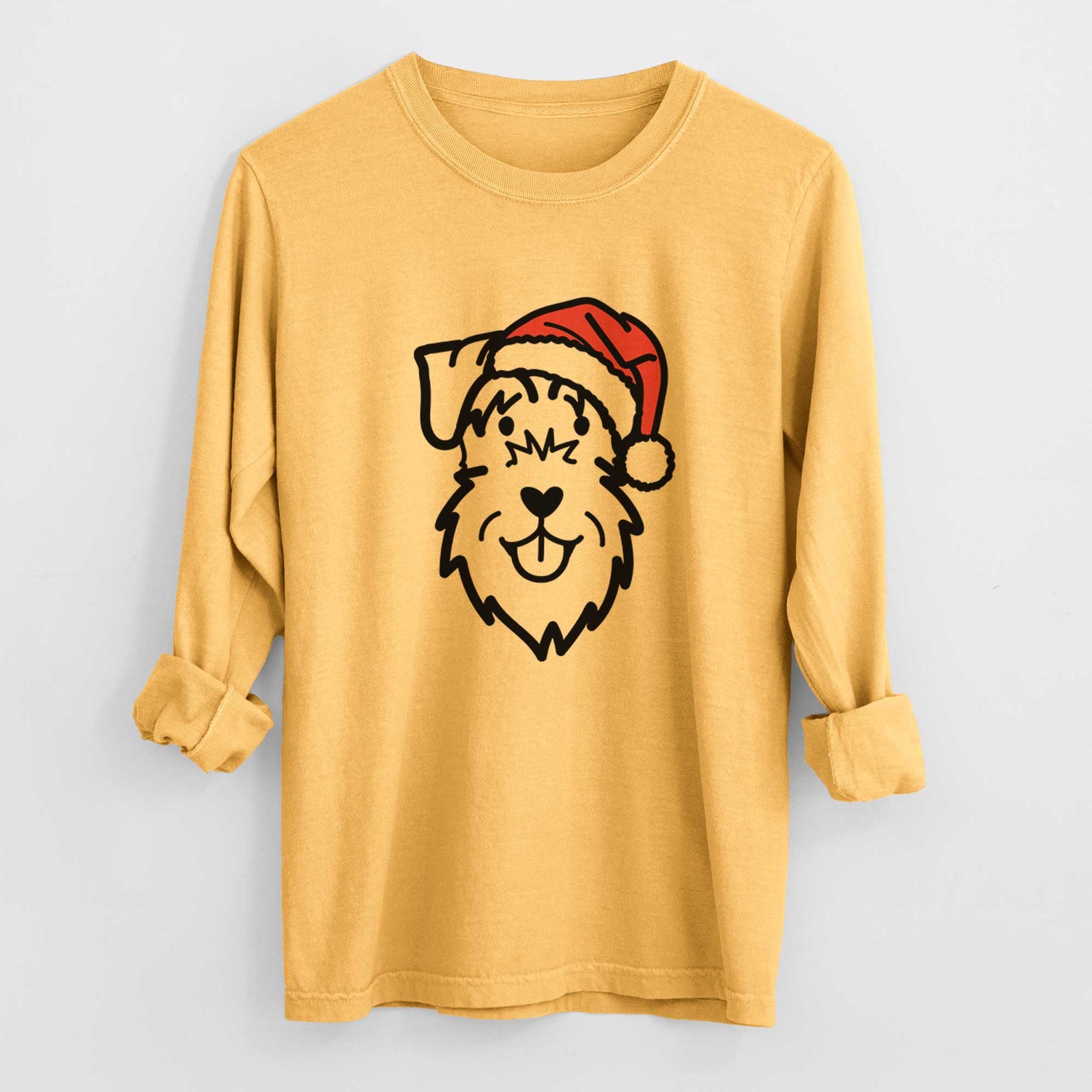 Jolly Schnauzer Natural Ears - Heavyweight 100% Cotton Long Sleeve