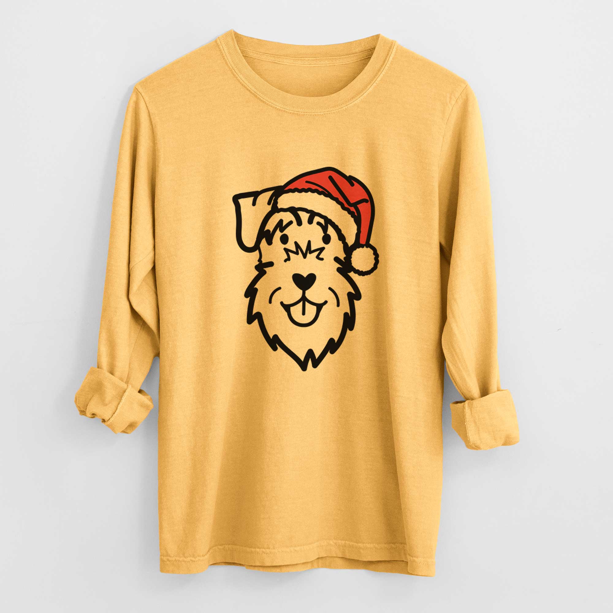 Jolly Schnauzer Natural Ears - Heavyweight 100% Cotton Long Sleeve