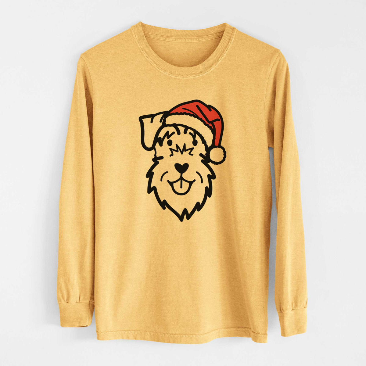 Jolly Schnauzer Natural Ears - Heavyweight 100% Cotton Long Sleeve