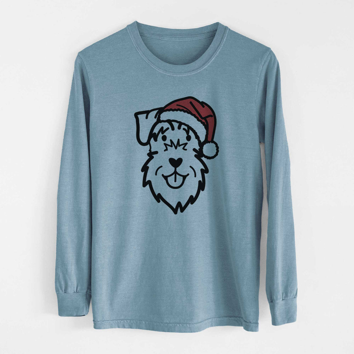 Jolly Schnauzer Natural Ears - Heavyweight 100% Cotton Long Sleeve