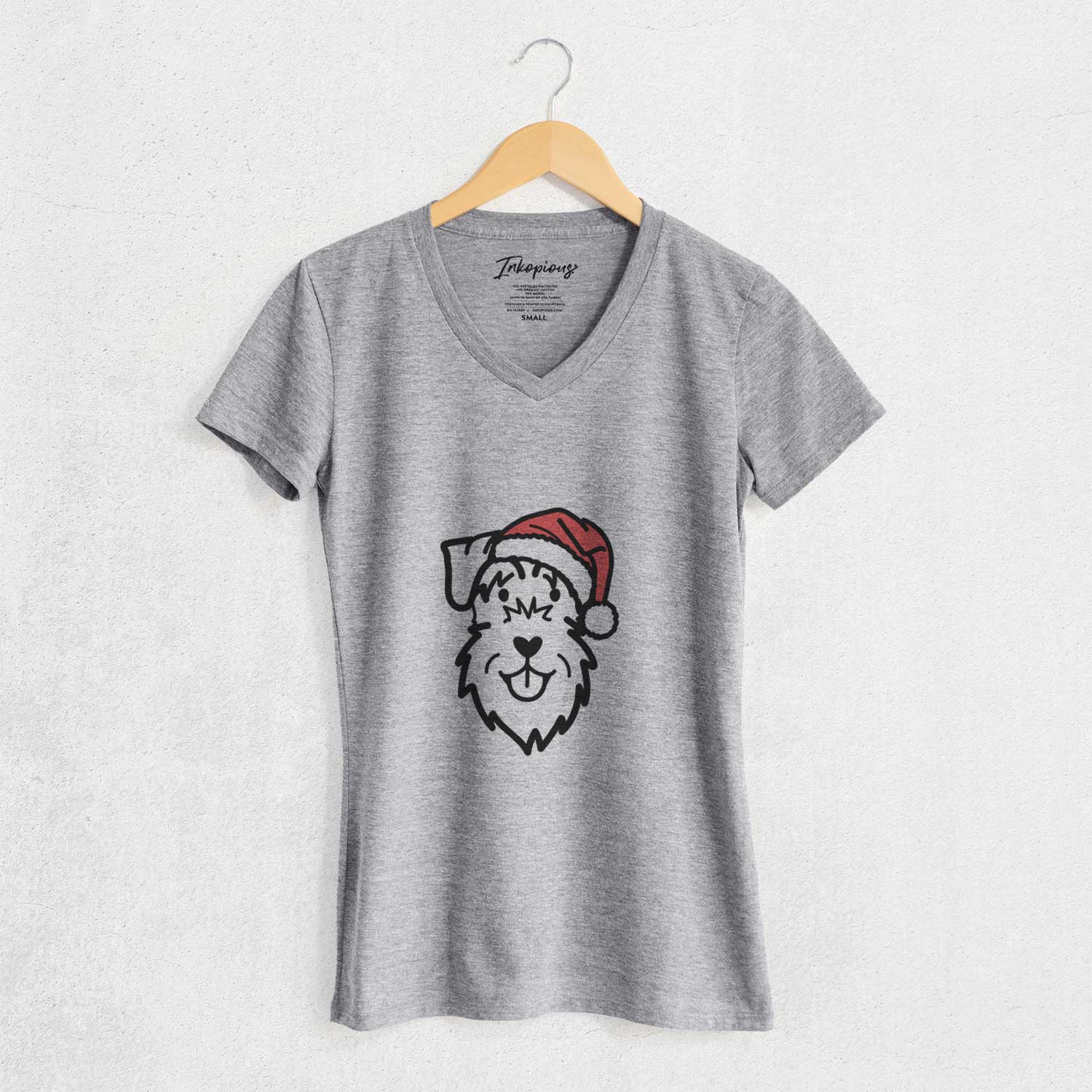 Jolly Schnauzer Natural Ears - Women's V-neck Shirt