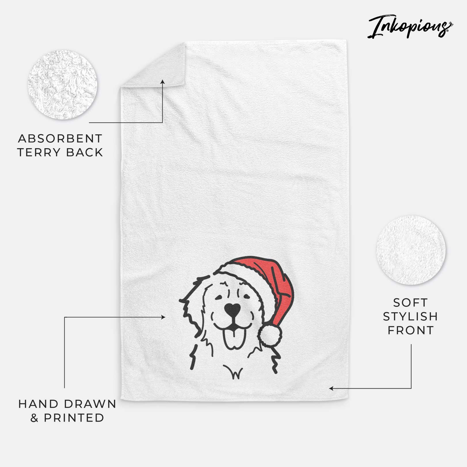 Jolly Golden Retriever - Decorative Hand Towel