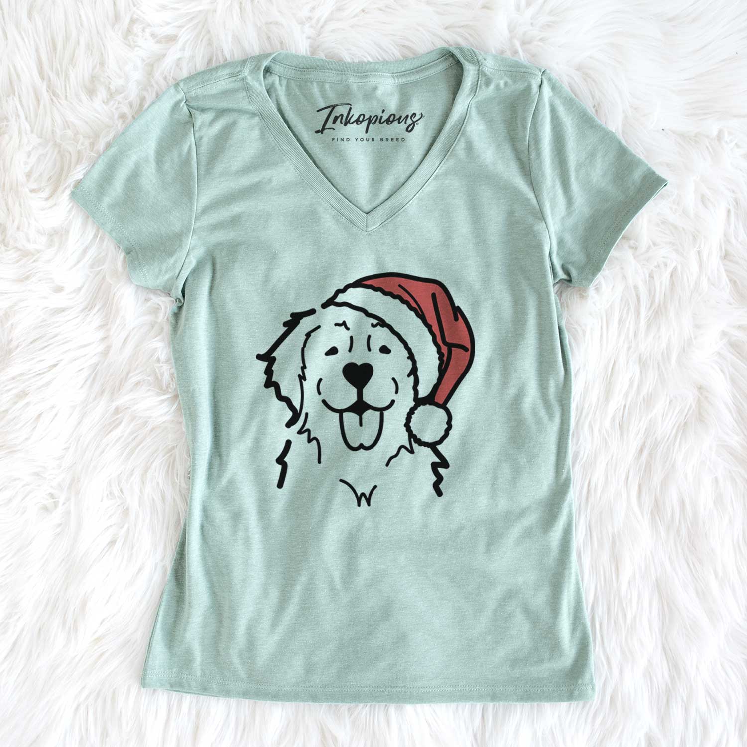 Jolly Golden Retriever - Women's V-neck Shirt