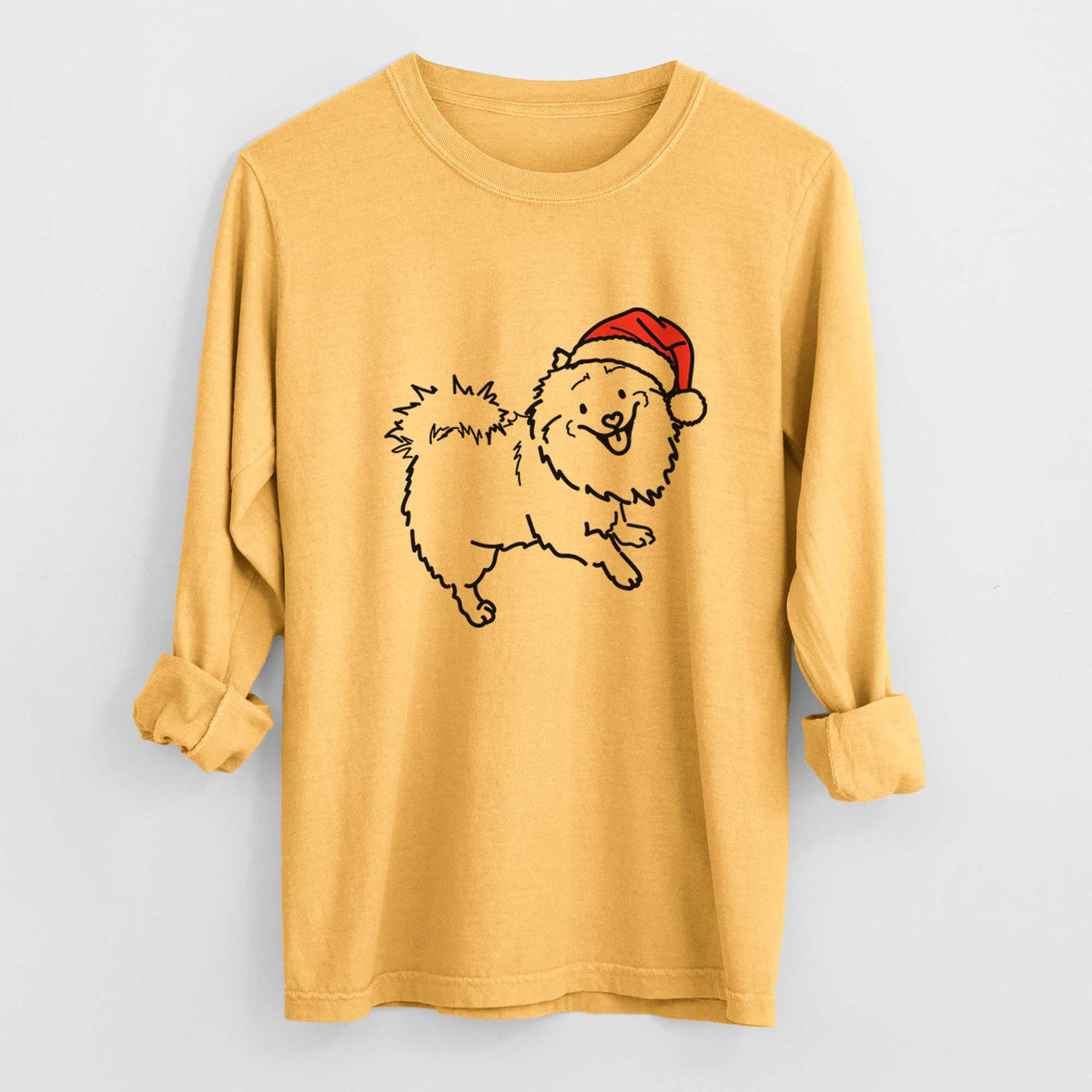 Jolly Pomeranian Mix - Goldie - Heavyweight 100% Cotton Long Sleeve