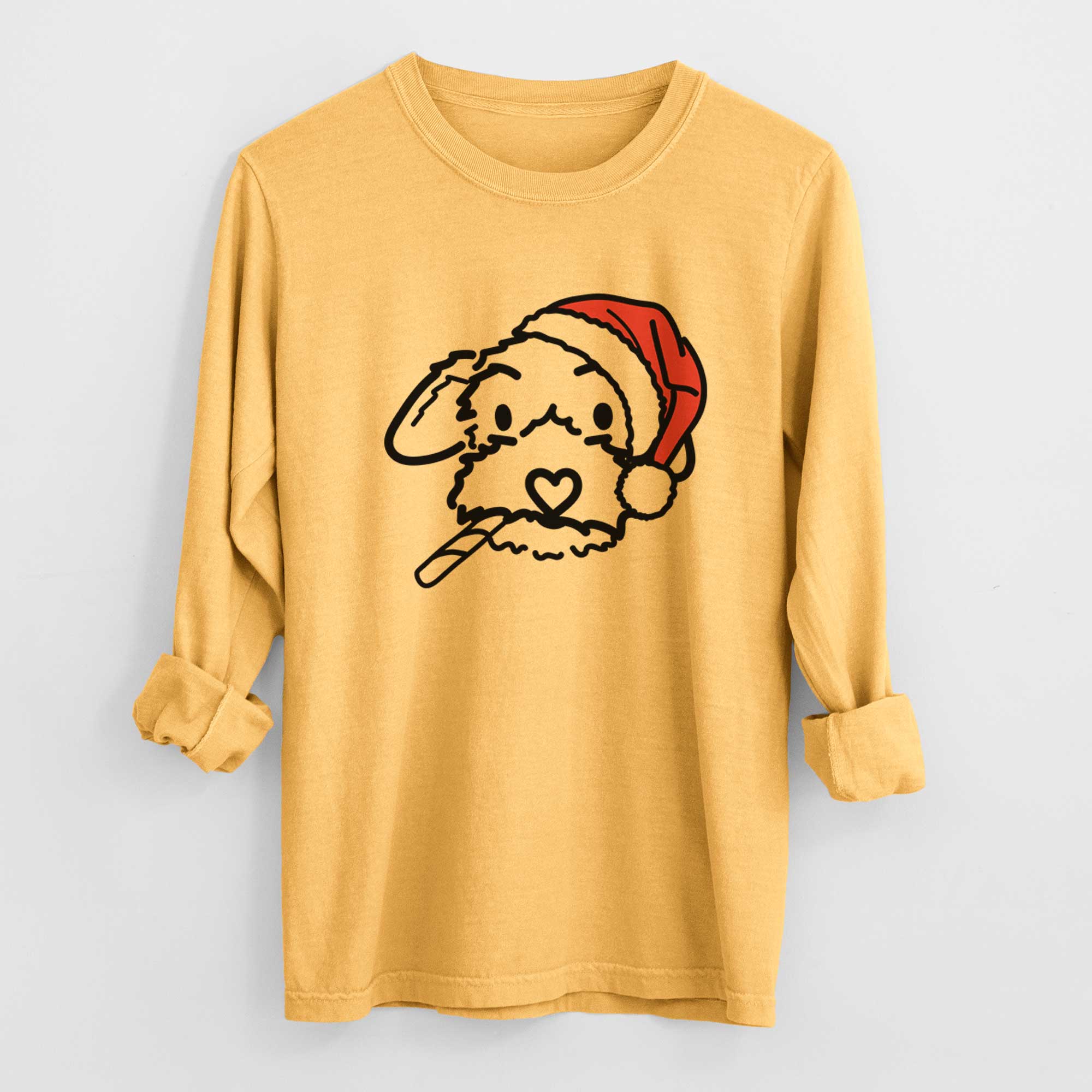 Jolly Poodle Mix - Gomer - Heavyweight 100% Cotton Long Sleeve