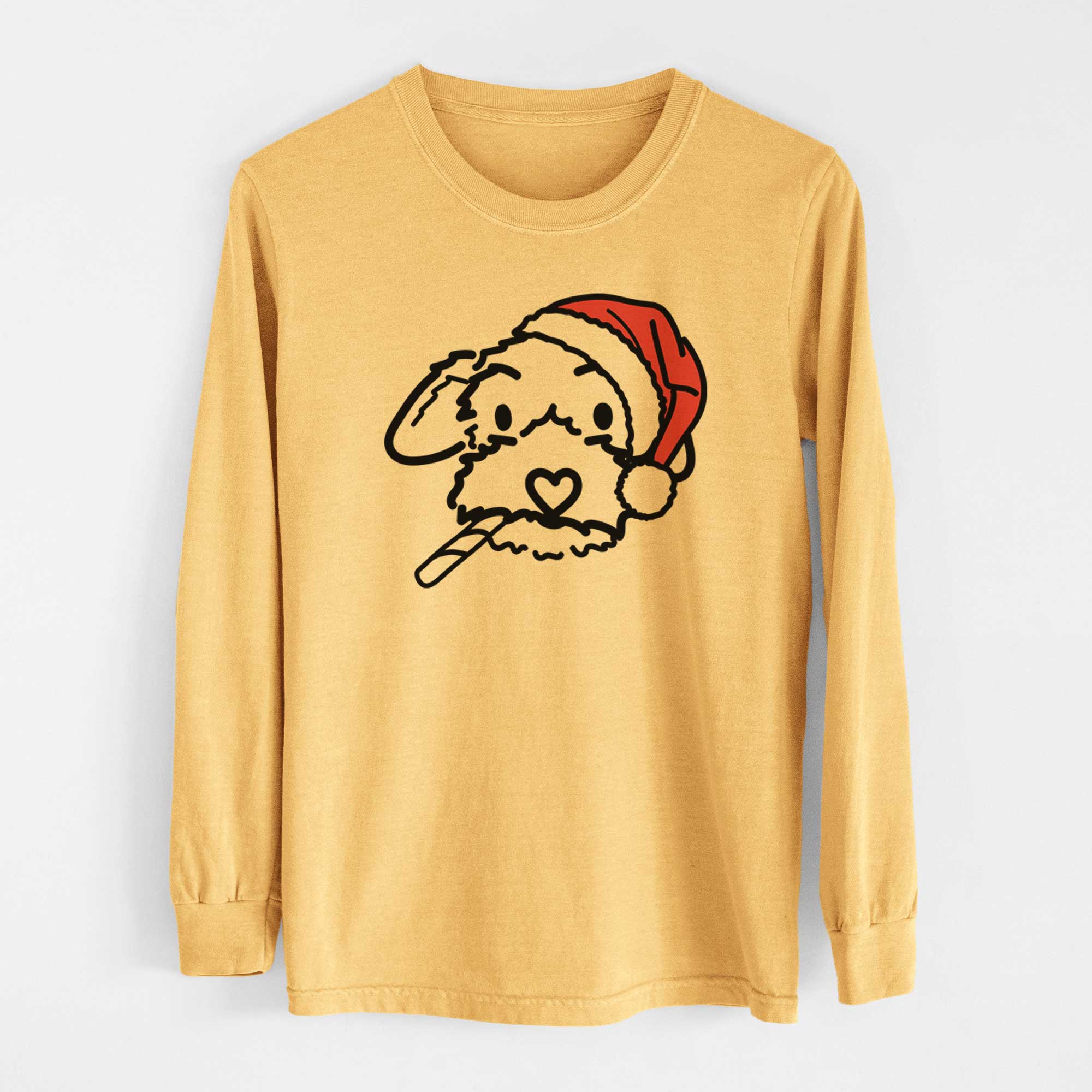 Jolly Poodle Mix - Gomer - Heavyweight 100% Cotton Long Sleeve