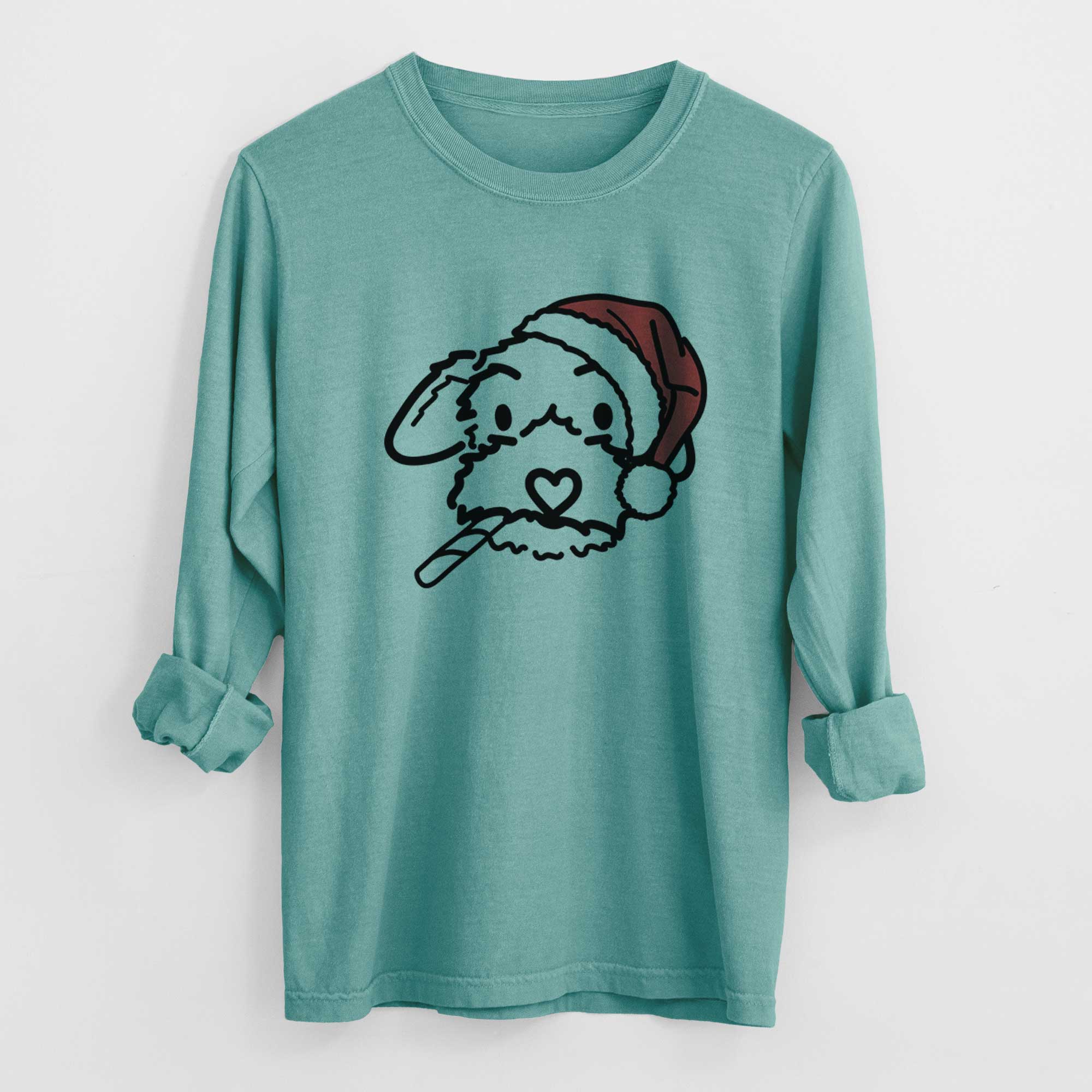Jolly Poodle Mix - Gomer - Heavyweight 100% Cotton Long Sleeve