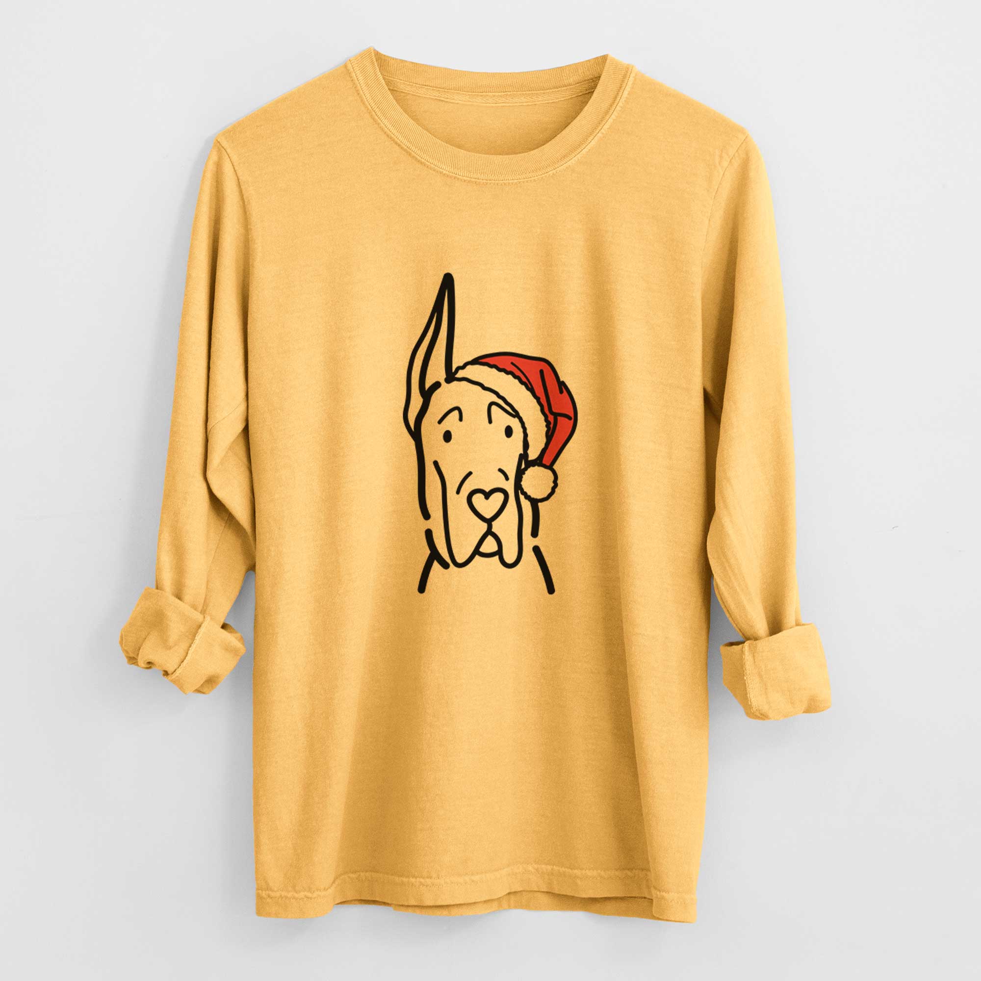 Jolly Great Dane with Cropped Ears - Heavyweight 100% Cotton Long Sleeve