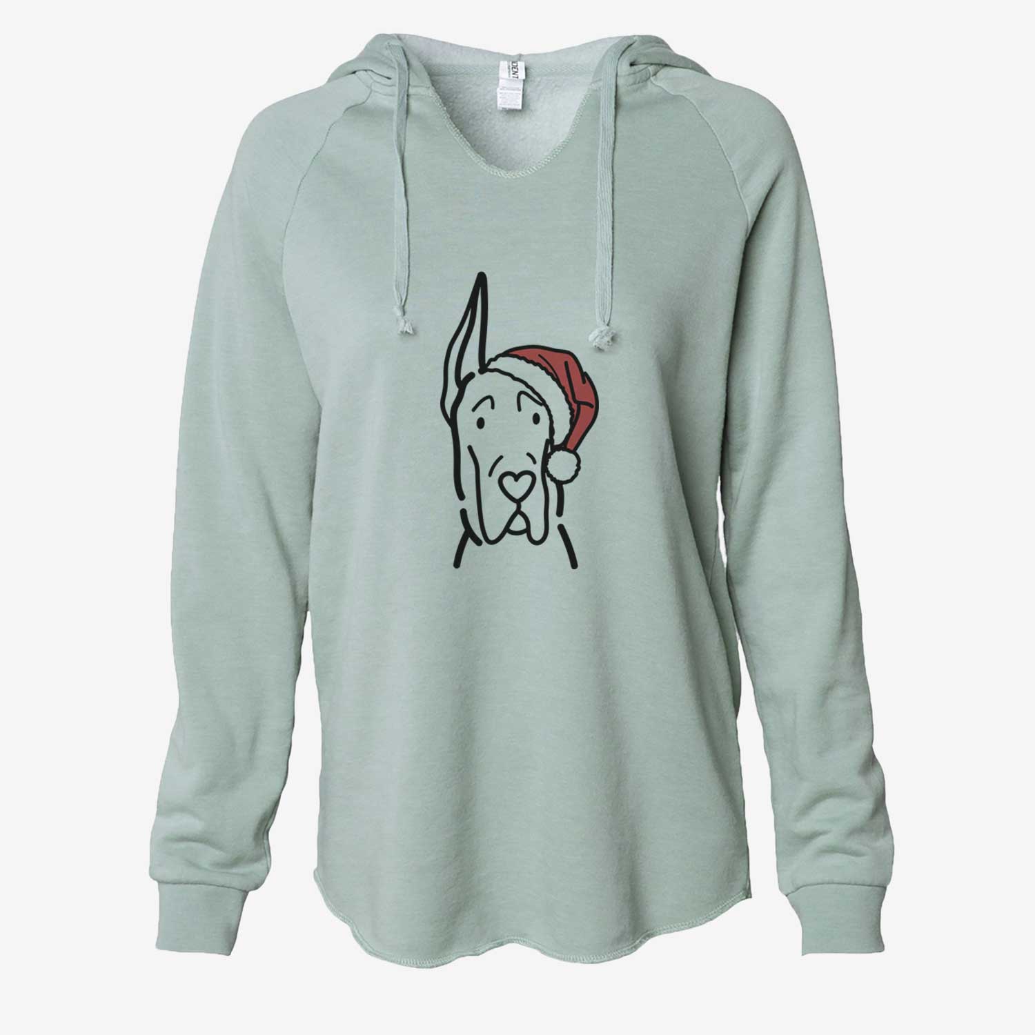 Jolly Great Dane with Cropped Ears - Cali Wave Hooded Sweatshirt