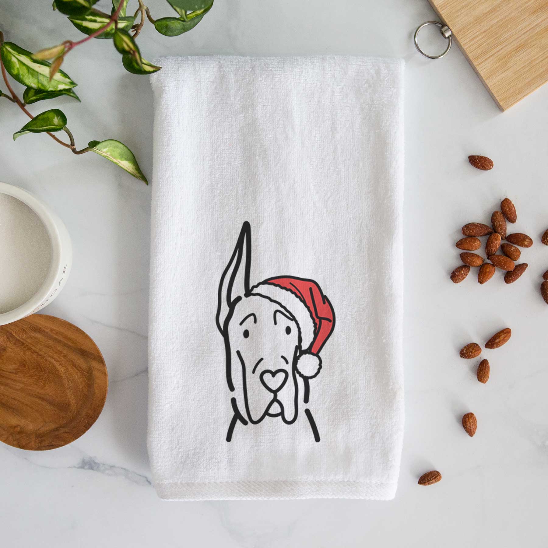 Jolly Great Dane with Cropped Ears - Decorative Hand Towel