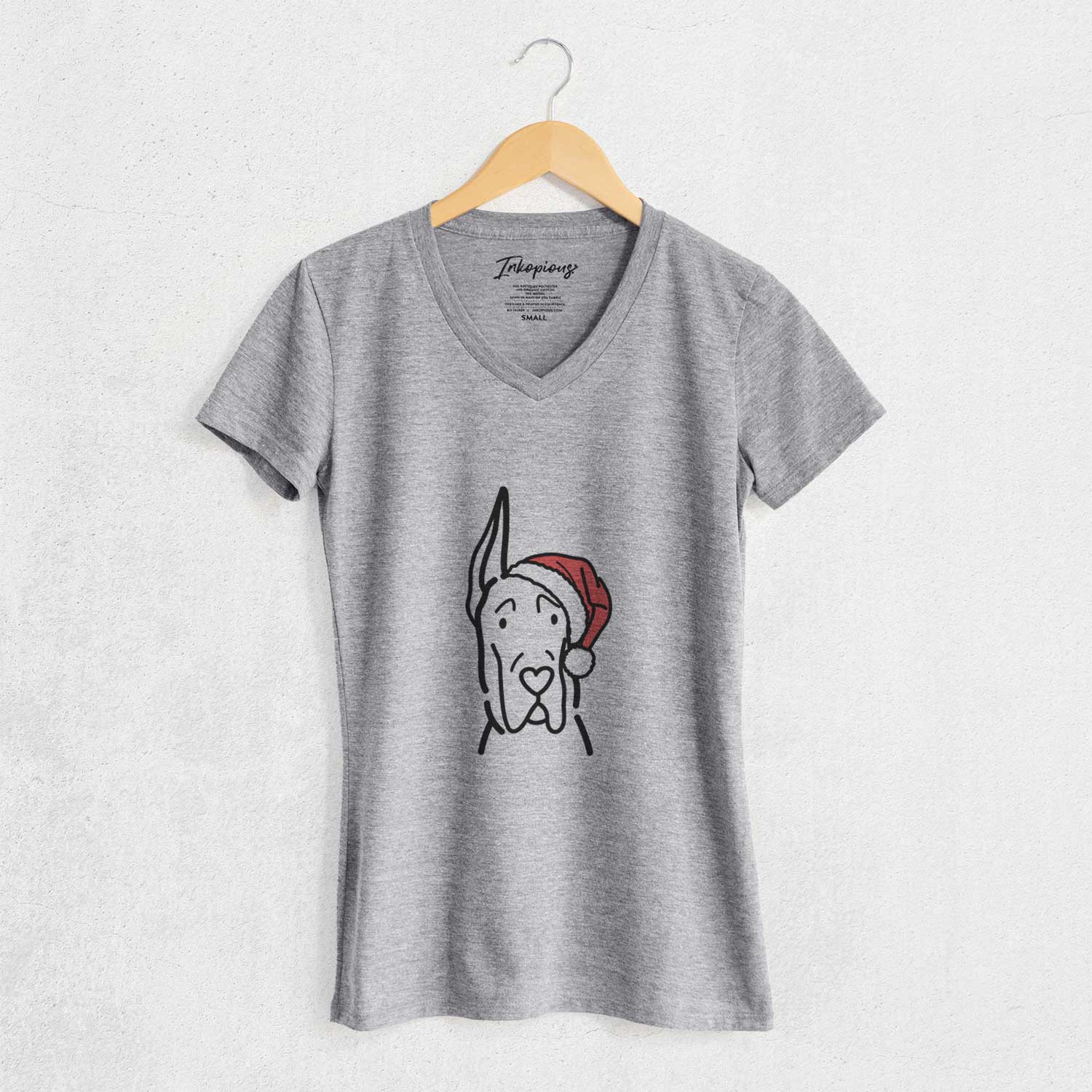 Jolly Great Dane with Cropped Ears - Women's V-neck Shirt