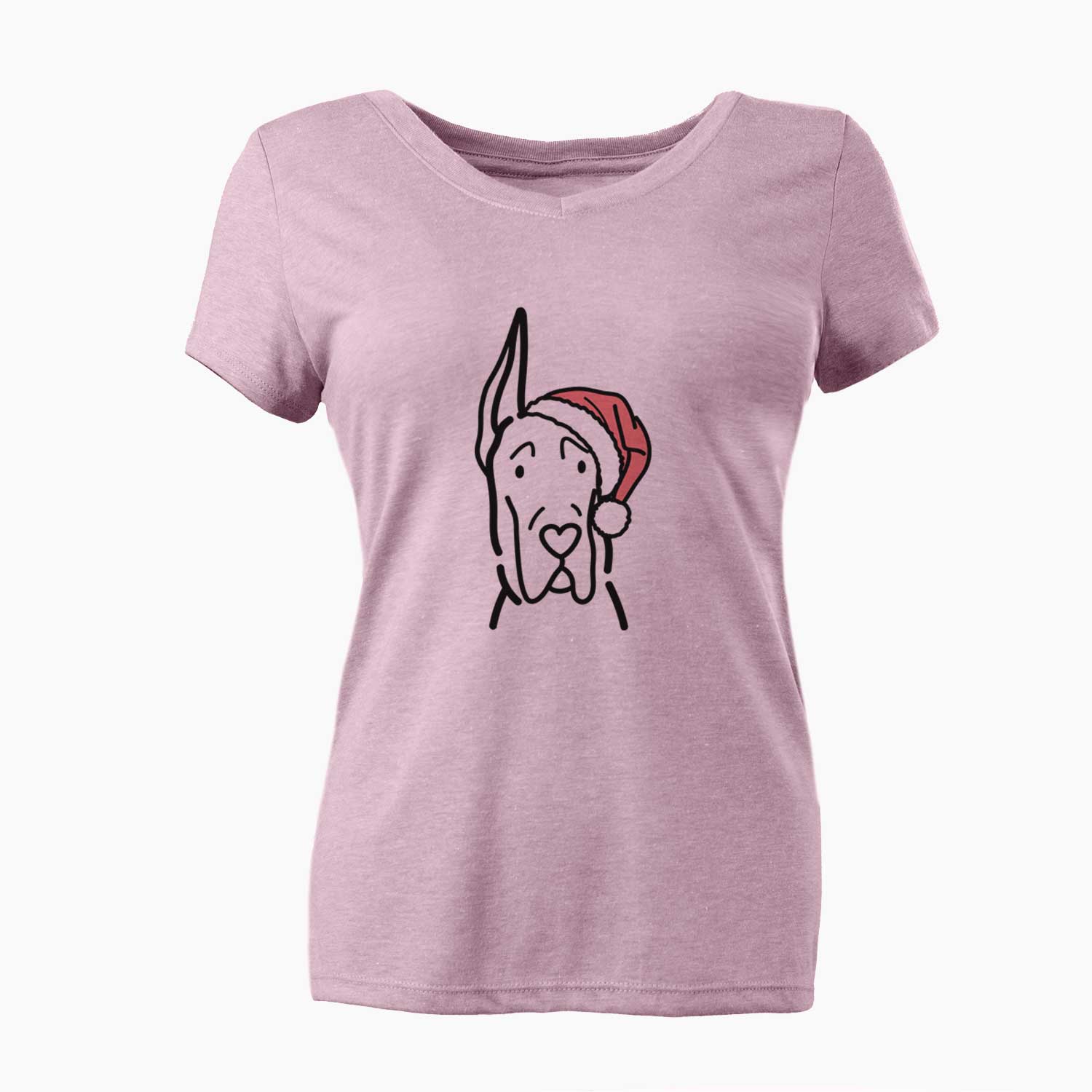 Jolly Great Dane with Cropped Ears - Women's V-neck Shirt