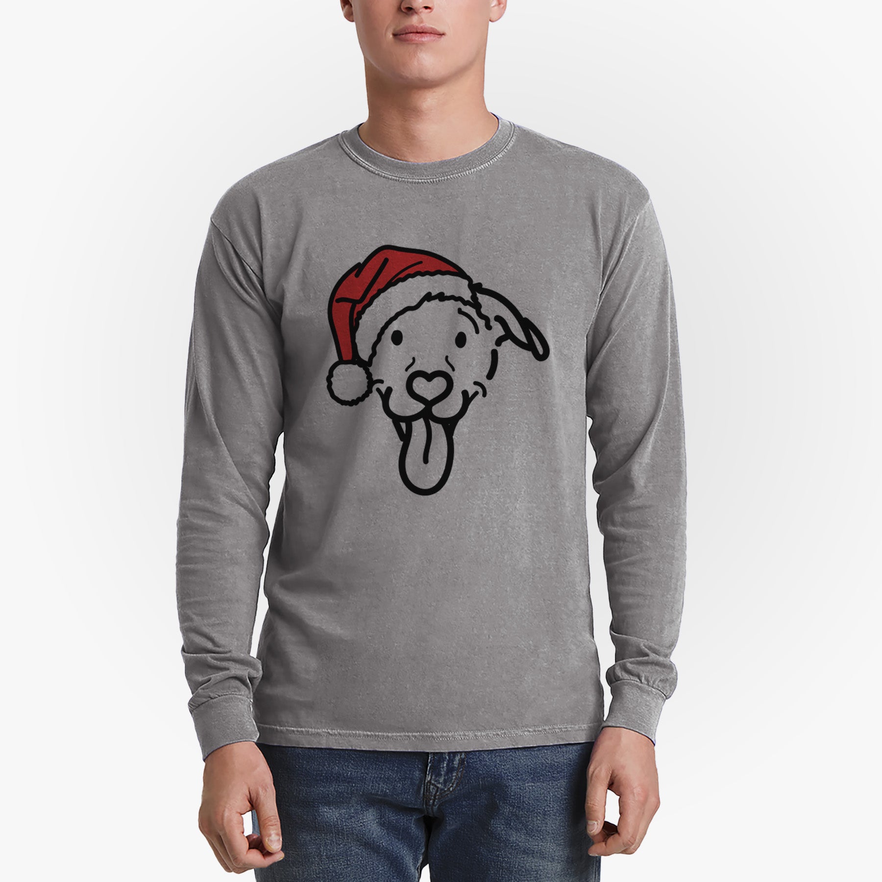 Jolly Pitbull Mix - Hemi - Heavyweight 100% Cotton Long Sleeve