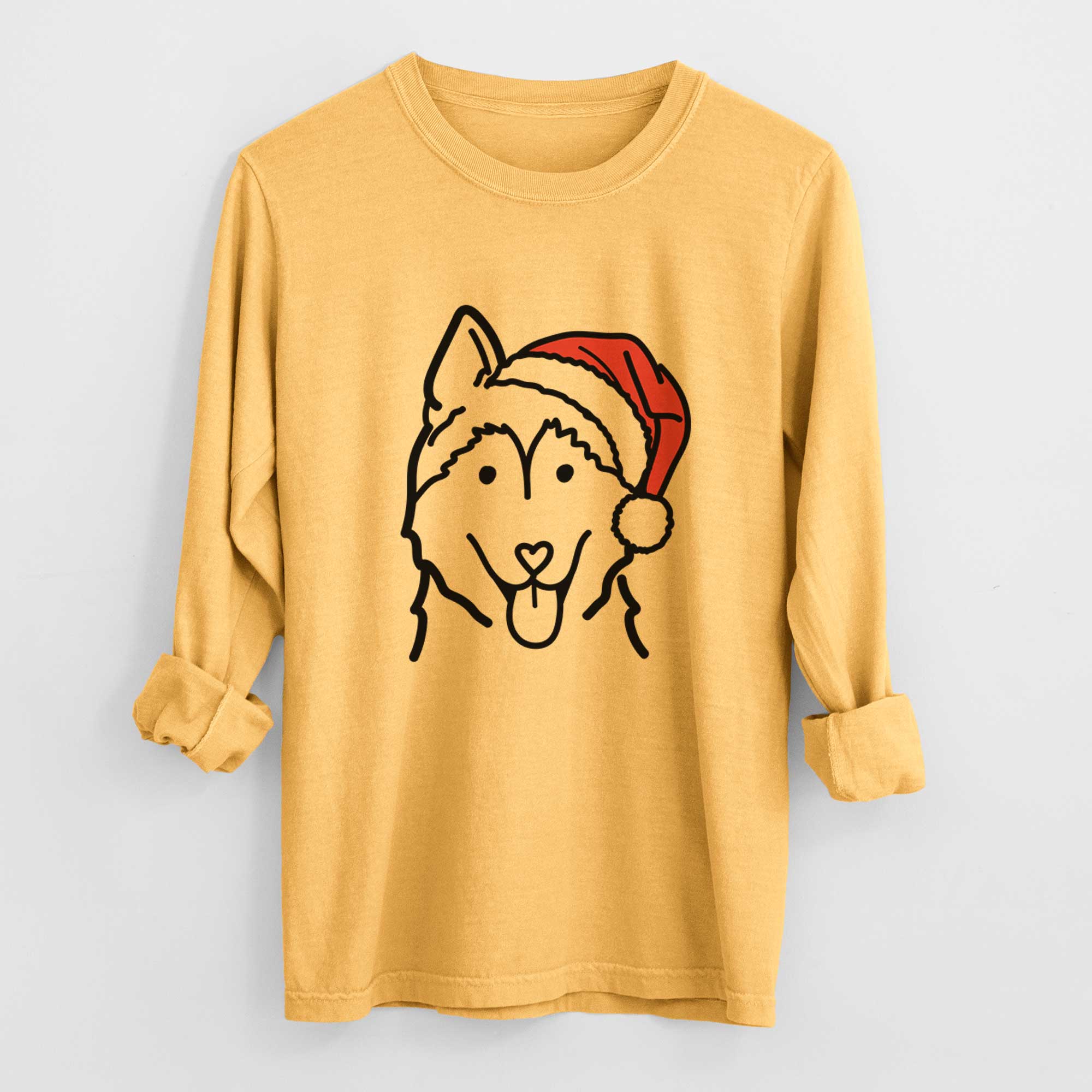 Jolly Siberian Husky - Heavyweight 100% Cotton Long Sleeve