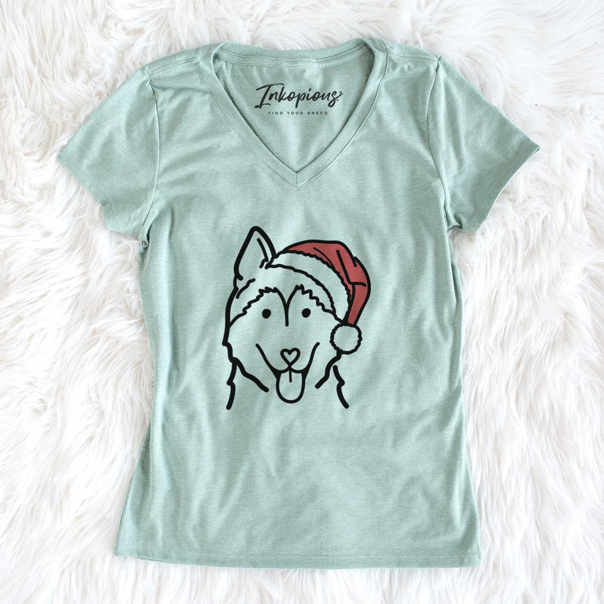 Jolly Siberian Husky - Women&#39;s V-neck Shirt