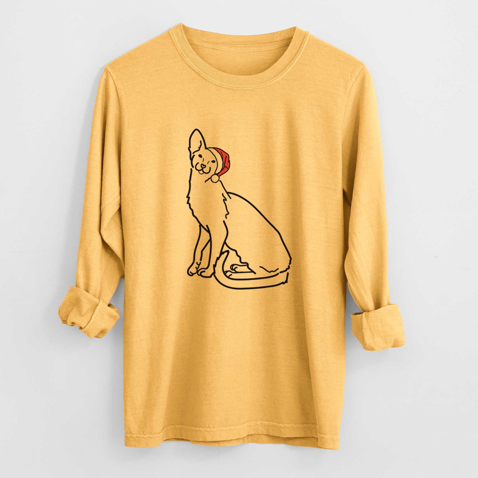 Jolly Oriental Shorthair Cat - Lyra - Heavyweight 100% Cotton Long Sleeve