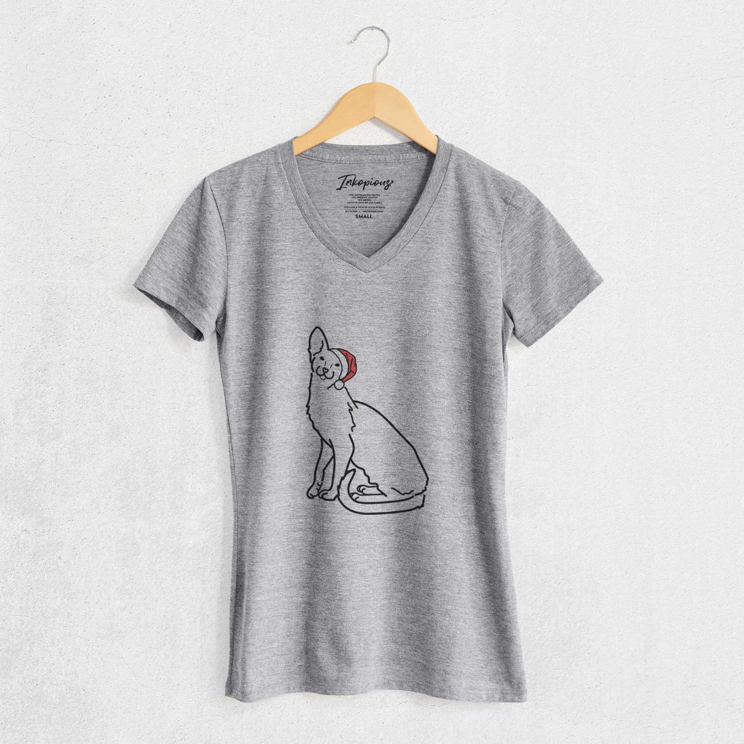 Jolly Oriental Shorthair Cat - Lyra - Women's V-neck Shirt