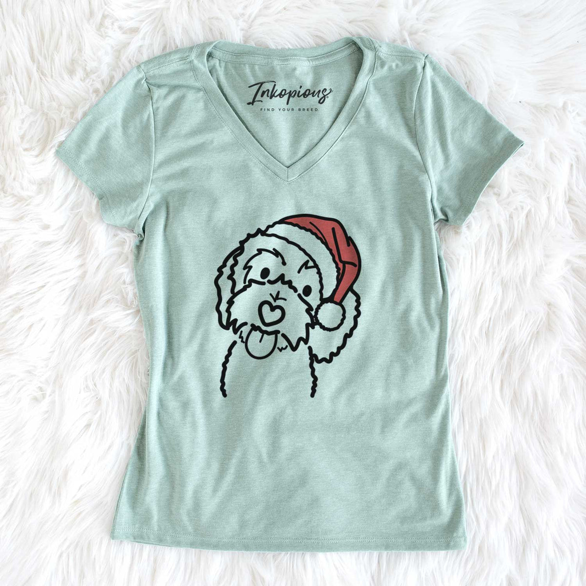 Jolly Bernedoodle - Mabel - Women&#39;s V-neck Shirt