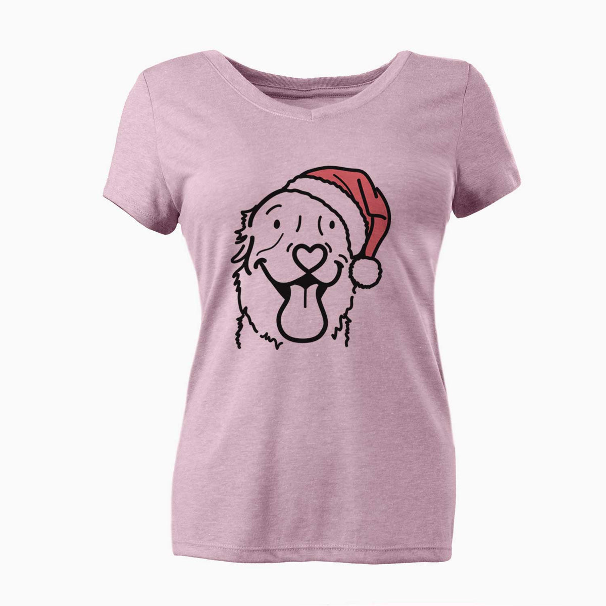 Jolly Golden Retriever - Maple - Women's V-neck Shirt