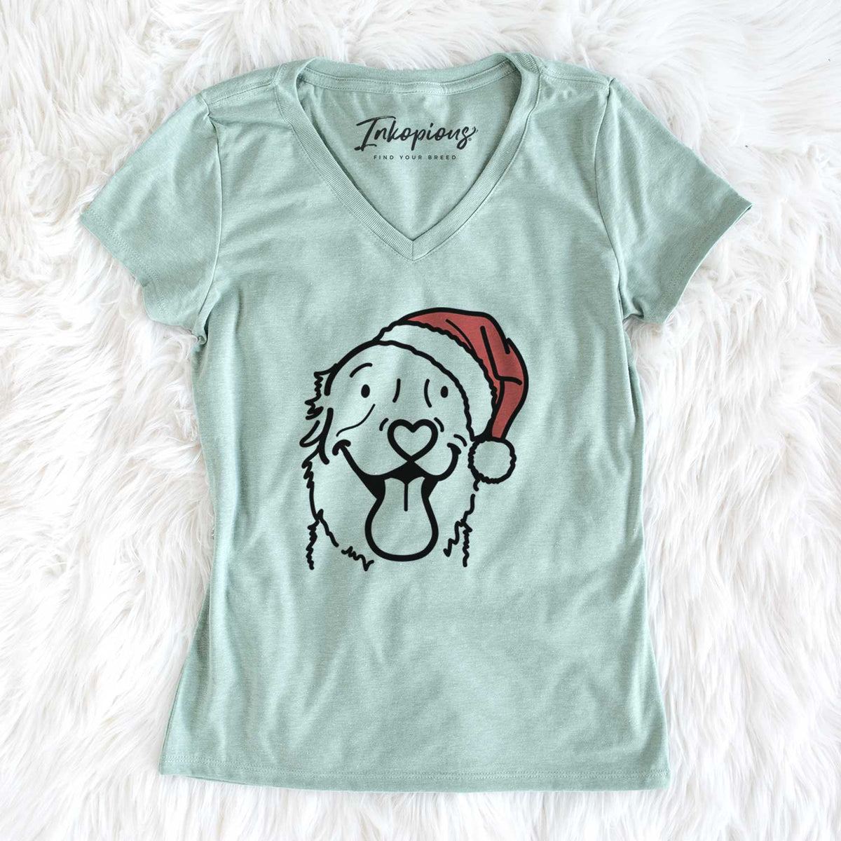 Jolly Golden Retriever - Maple - Women's V-neck Shirt