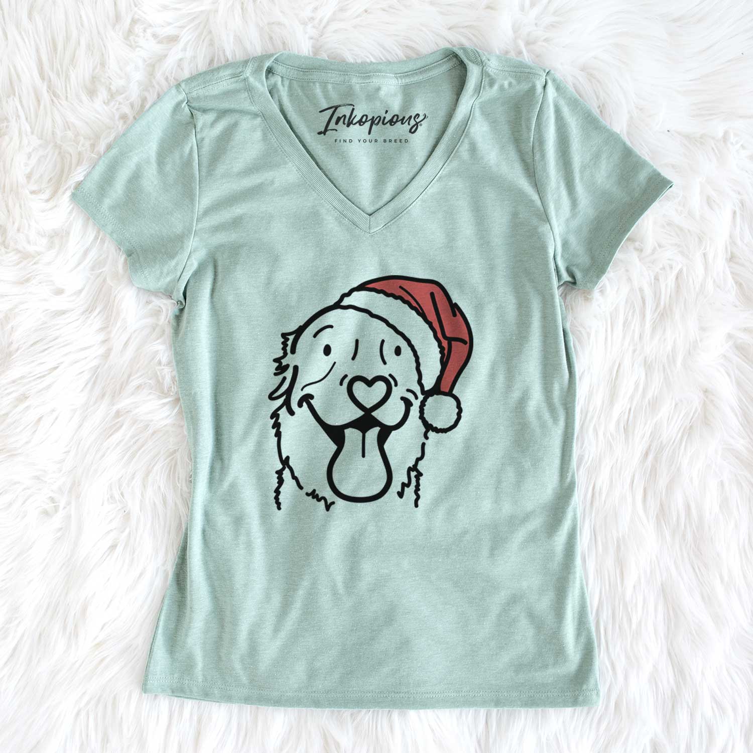 Jolly Golden Retriever - Maple - Women's V-neck Shirt