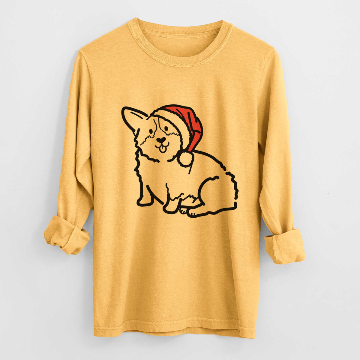 Jolly Pembroke Welsh Corgi - Millie - Heavyweight 100% Cotton Long Sleeve