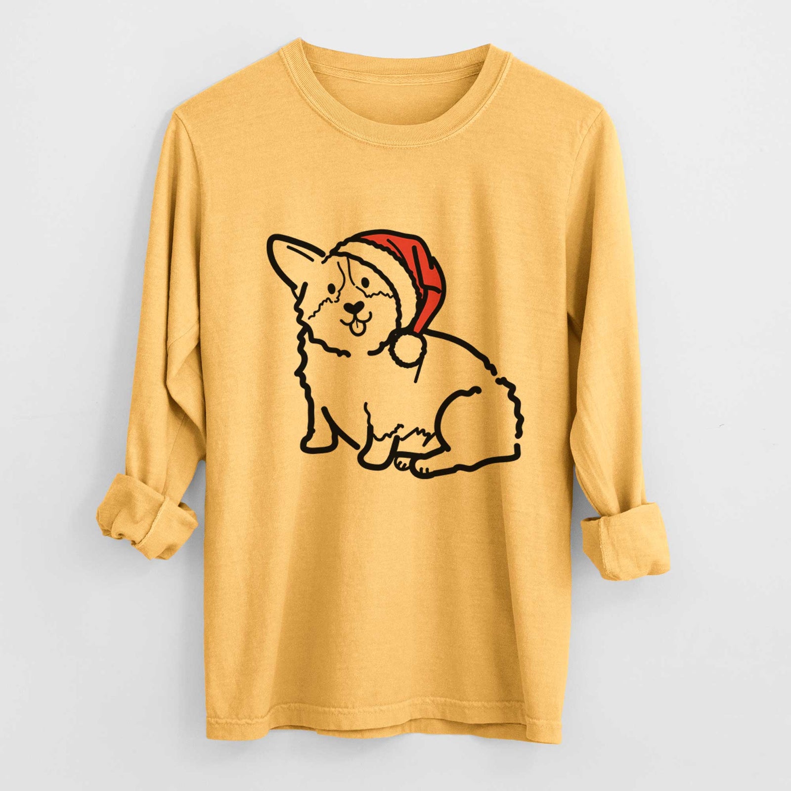 Jolly Pembroke Welsh Corgi - Millie - Heavyweight 100% Cotton Long Sleeve