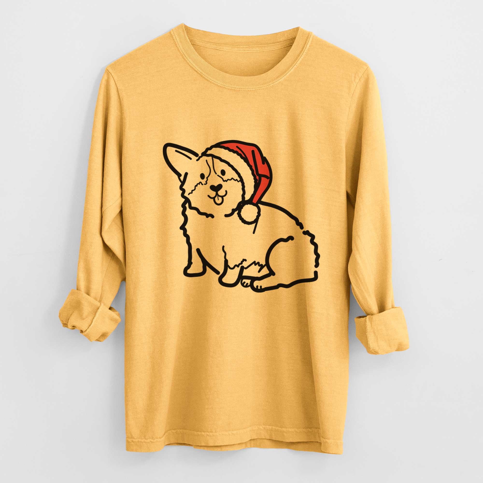 Jolly Pembroke Welsh Corgi - Millie - Heavyweight 100% Cotton Long Sleeve