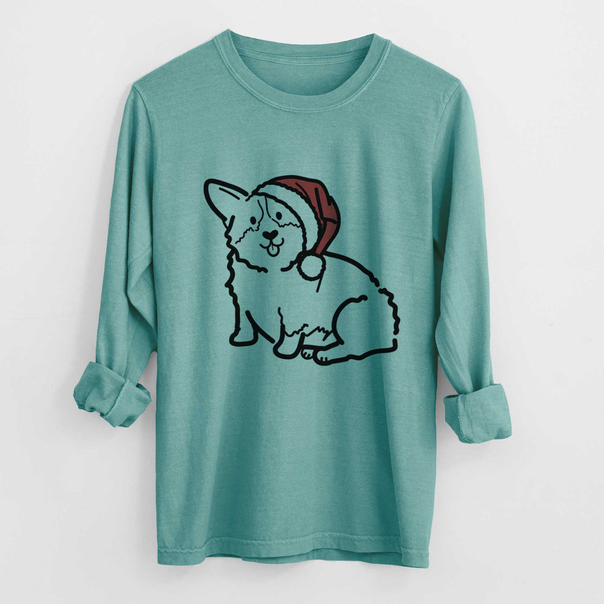 Jolly Pembroke Welsh Corgi - Millie - Heavyweight 100% Cotton Long Sleeve