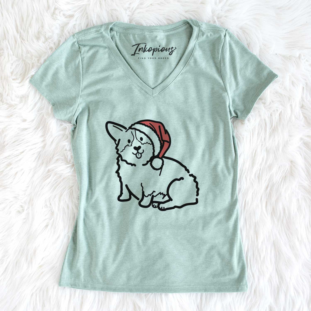 Jolly Pembroke Welsh Corgi - Millie - Women&#39;s V-neck Shirt