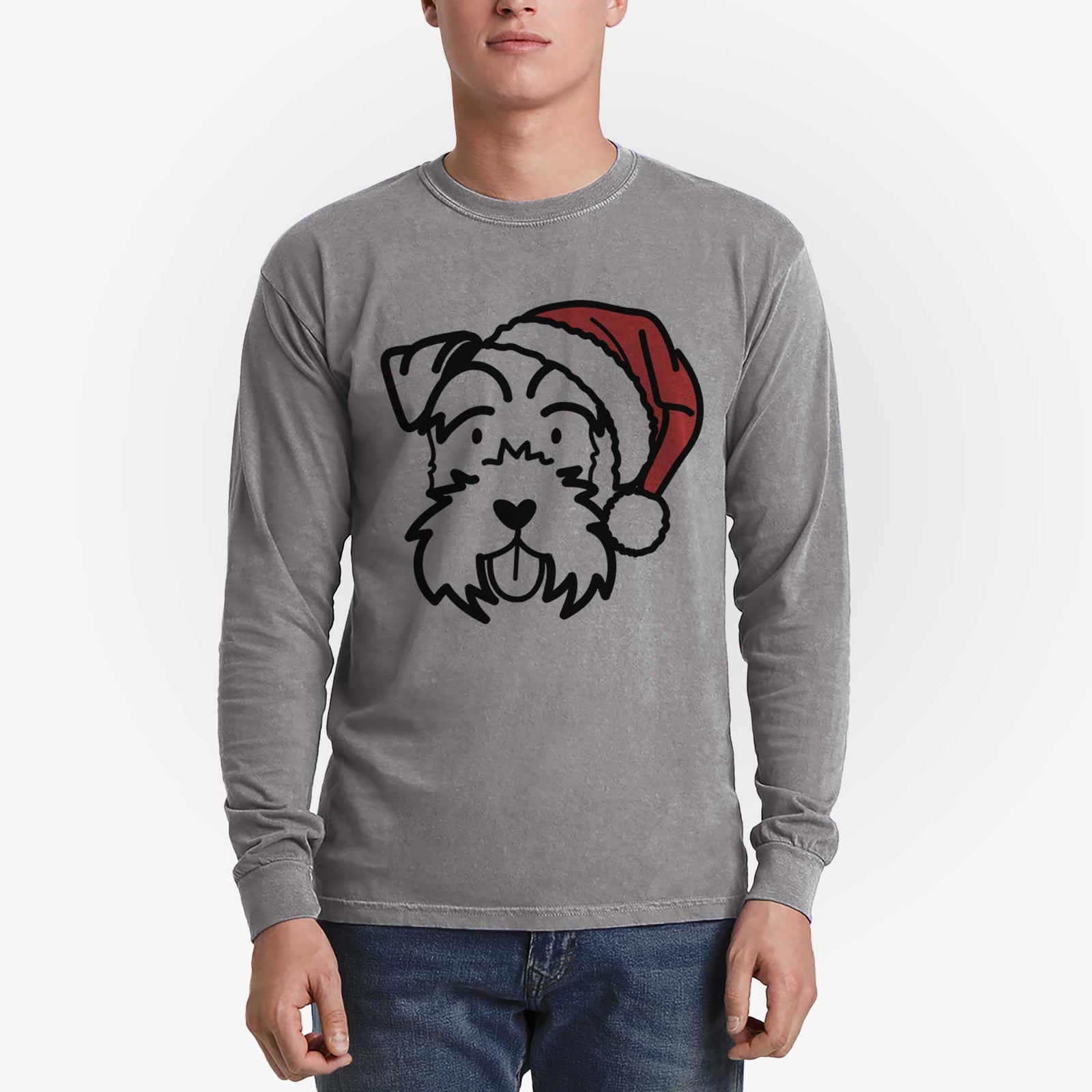 Jolly Miniature Schnauzer - Heavyweight 100% Cotton Long Sleeve