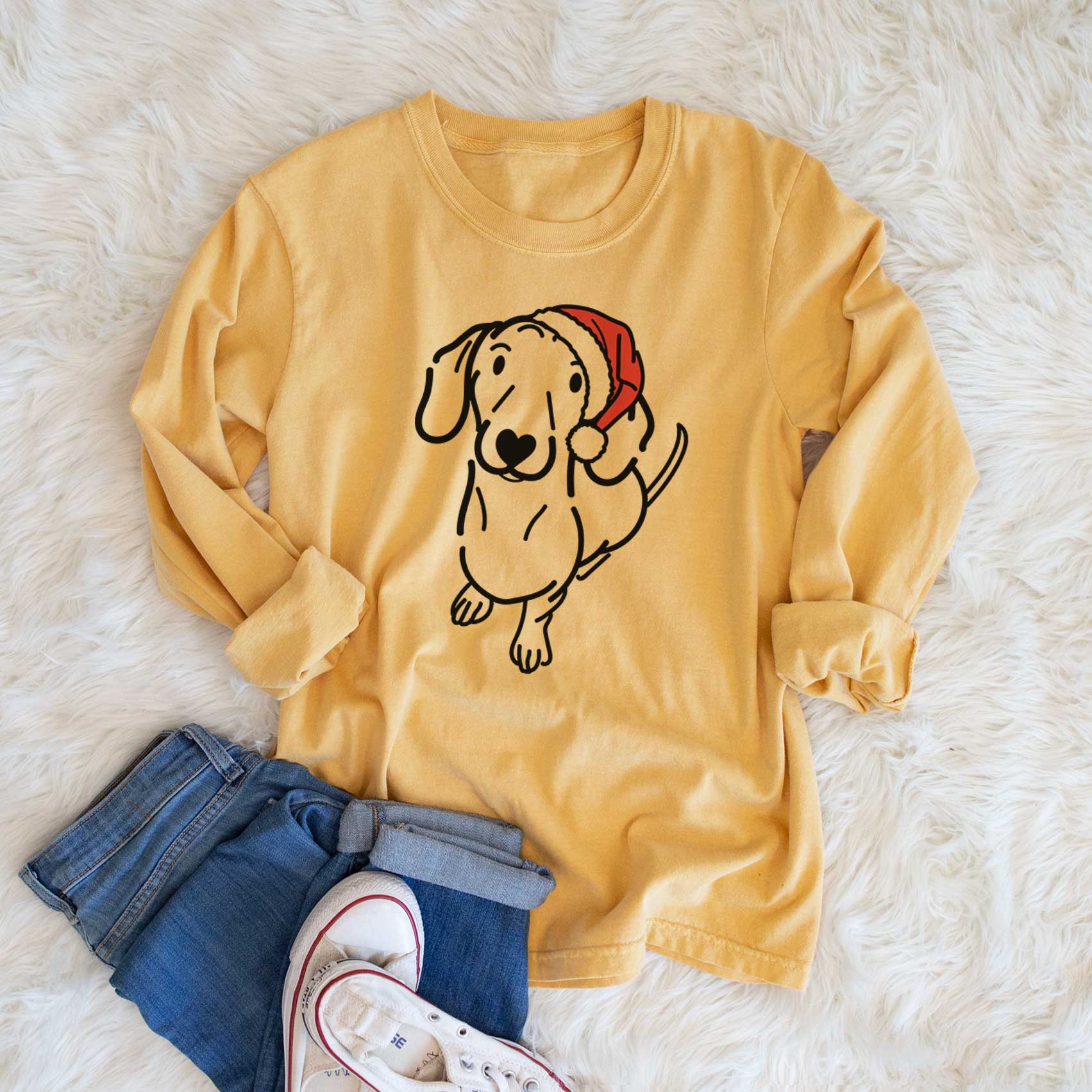 Jolly Dachshund - Moxie - Heavyweight 100% Cotton Long Sleeve