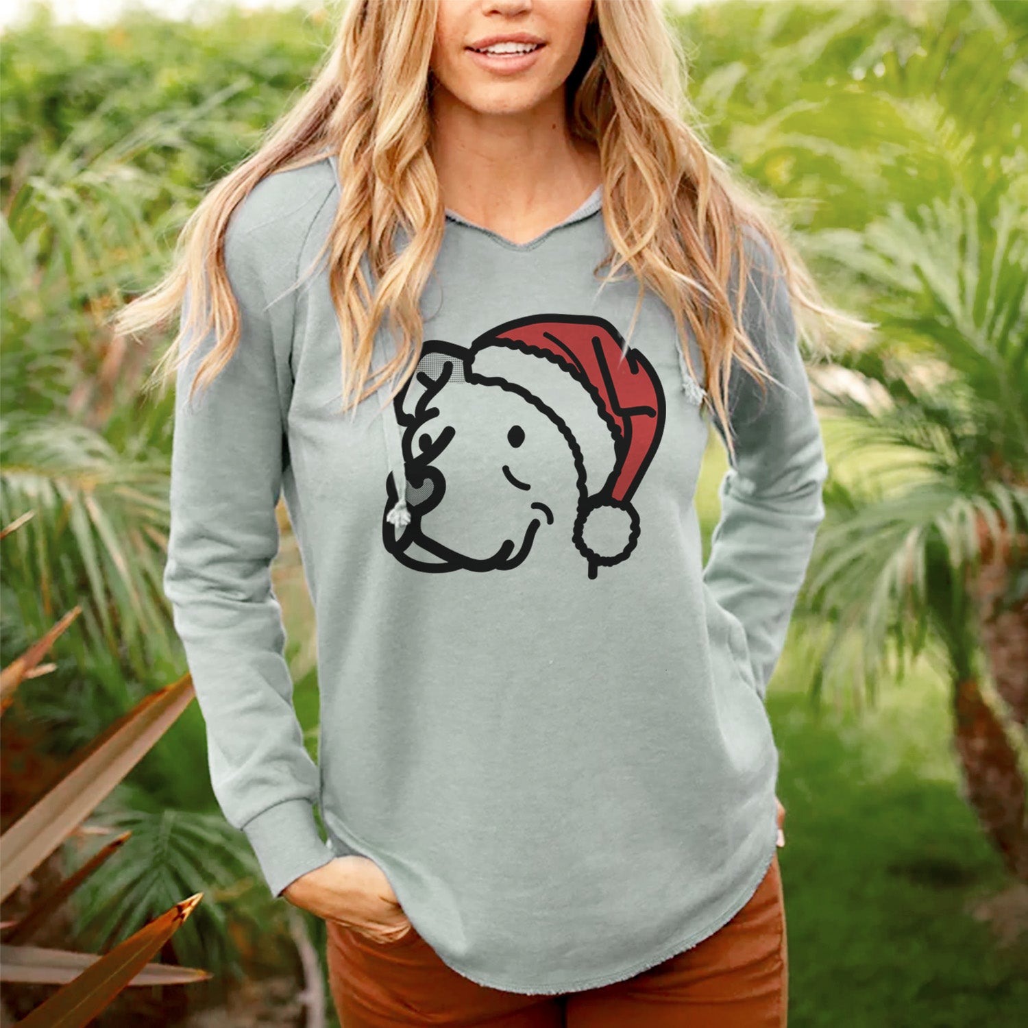 Jolly Pitbull Mix - Mr. Sir - Cali Wave Hooded Sweatshirt