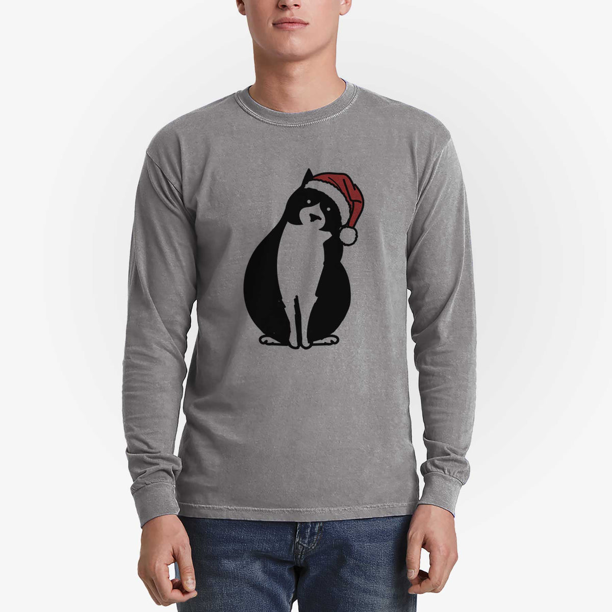 Jolly Tuxedo Cat - Oliver - Heavyweight 100% Cotton Long Sleeve