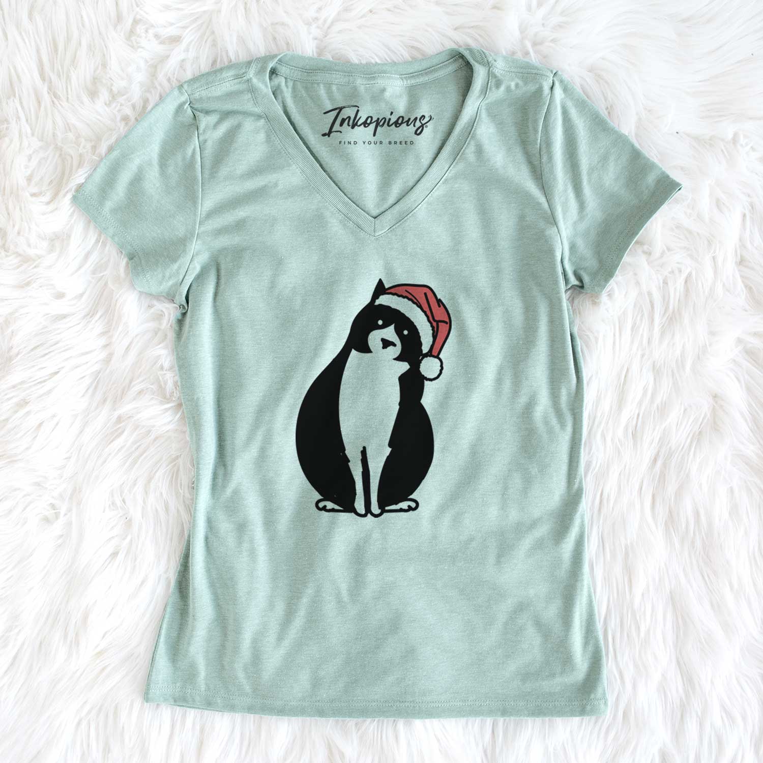 Jolly Tuxedo Cat - Oliver - Women's V-neck Shirt