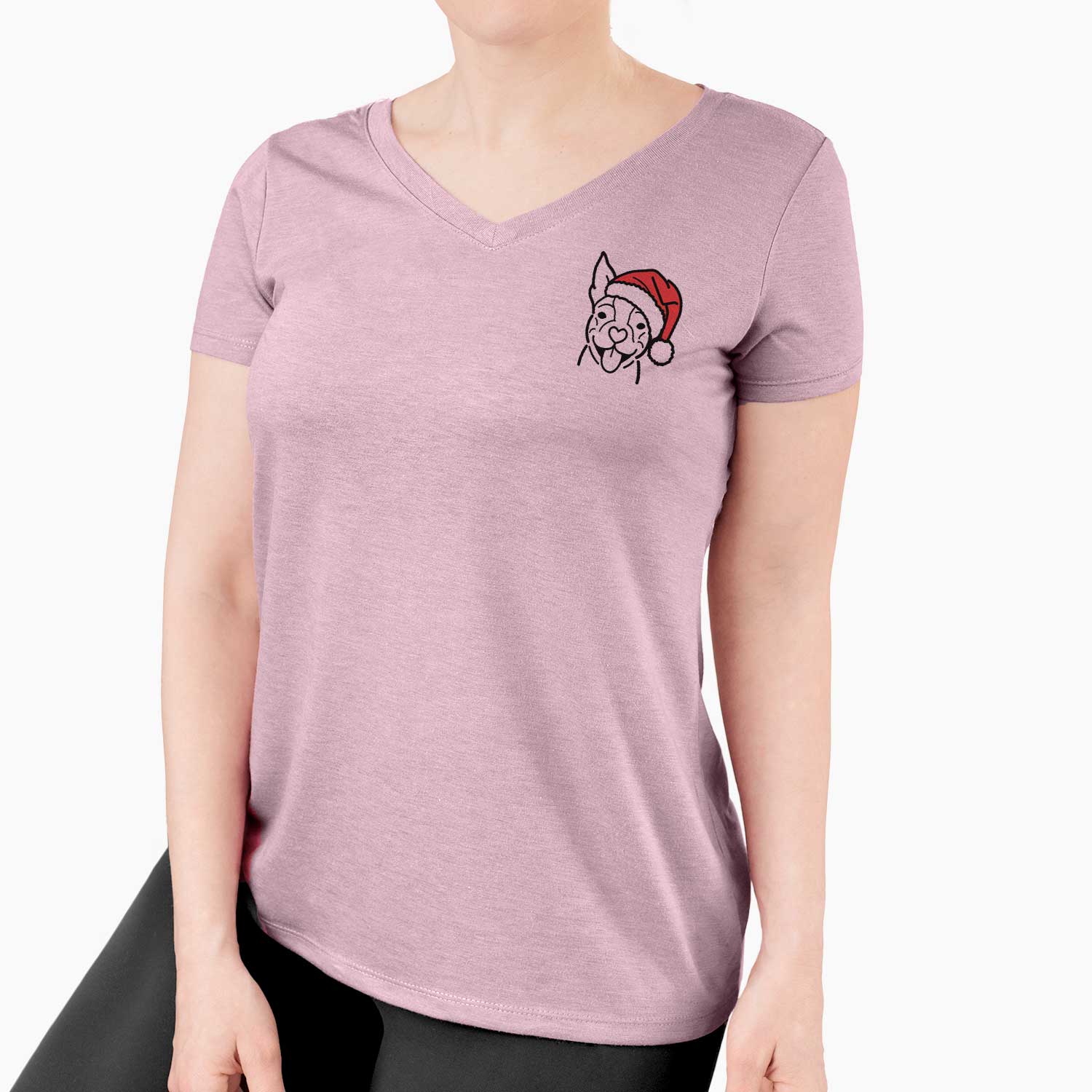 Jolly Happy Boston Terrier - Women's V-neck Shirt