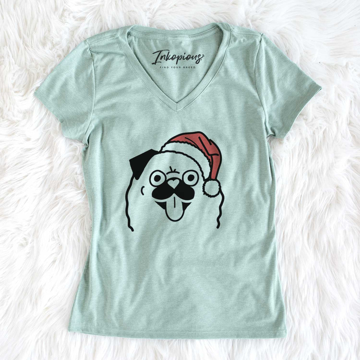 Jolly Pug - Women&#39;s V-neck Shirt