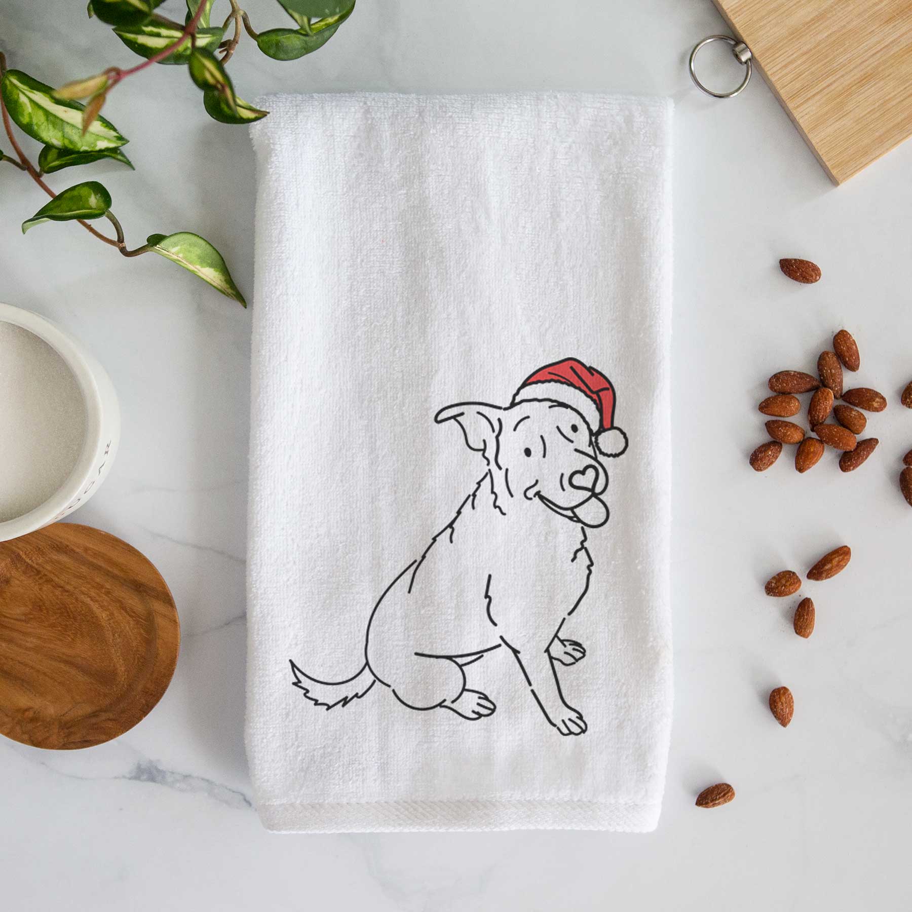 Jolly Rottweiler Mix - Rocky - Decorative Hand Towel