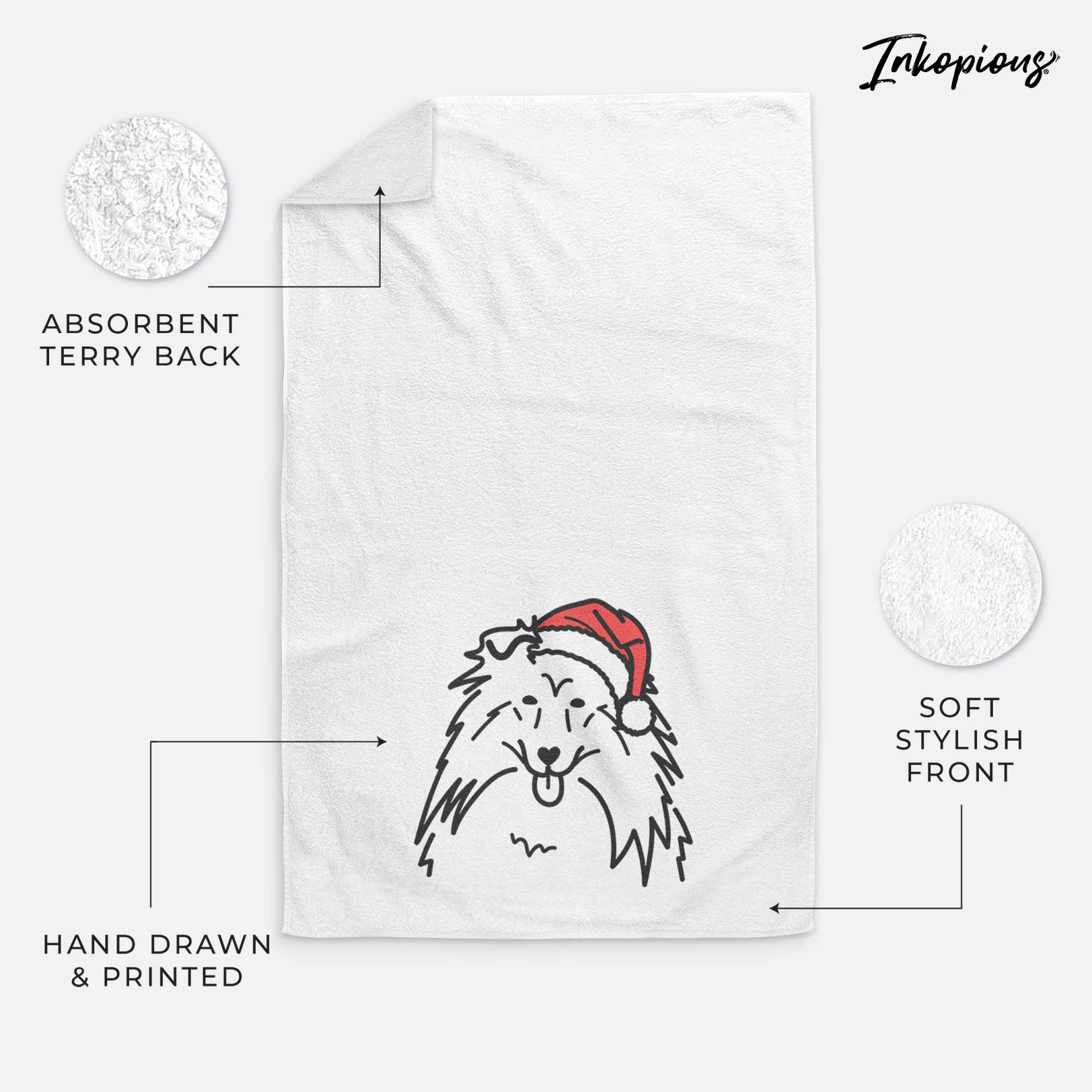 Jolly Rough Collie - Decorative Hand Towel