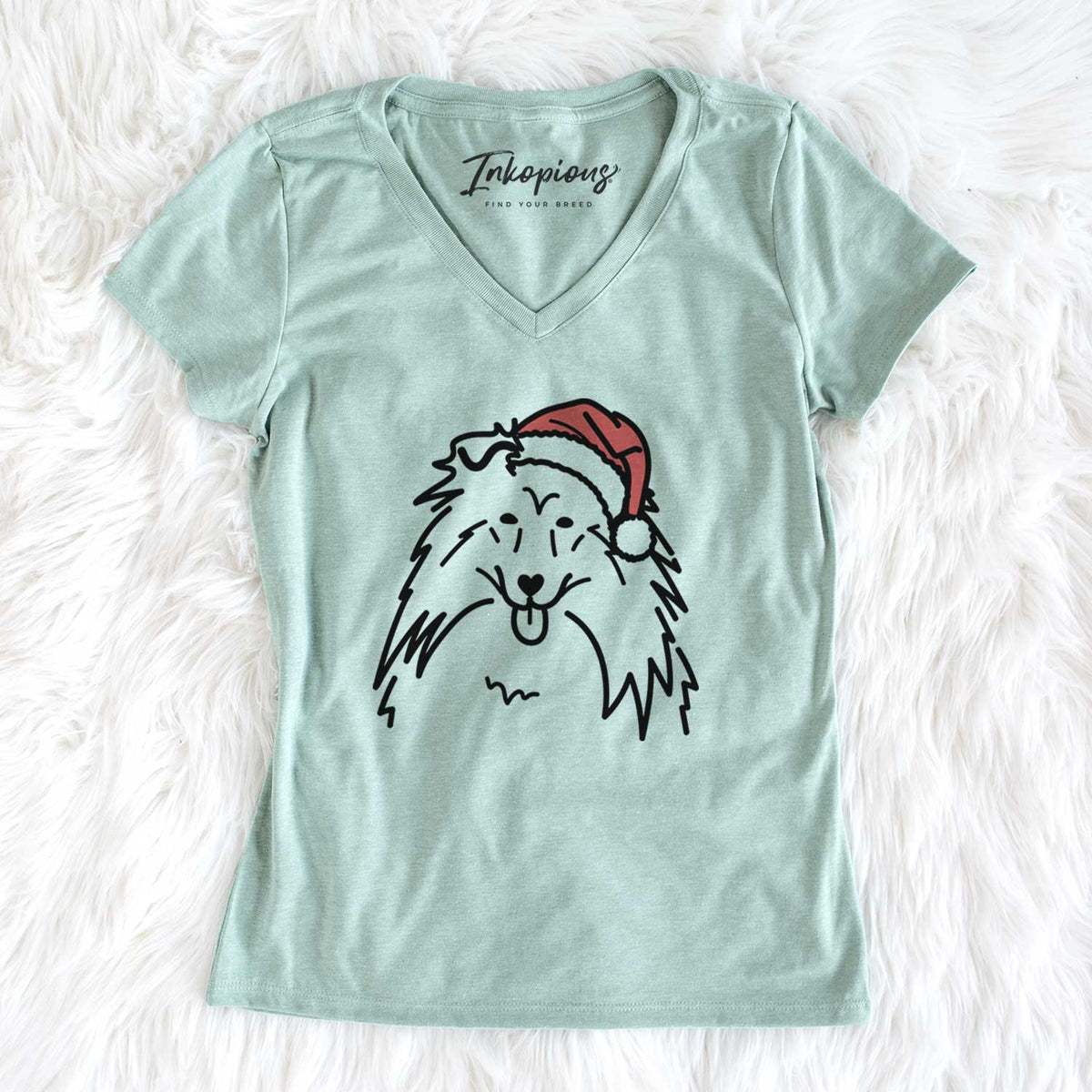 Jolly Rough Collie - Women&#39;s V-neck Shirt