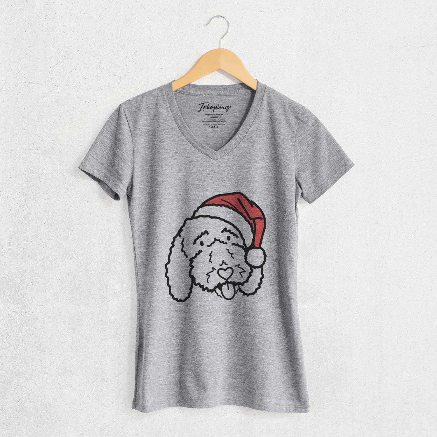 Jolly Bernedoodle - Ruby - Women's V-neck Shirt