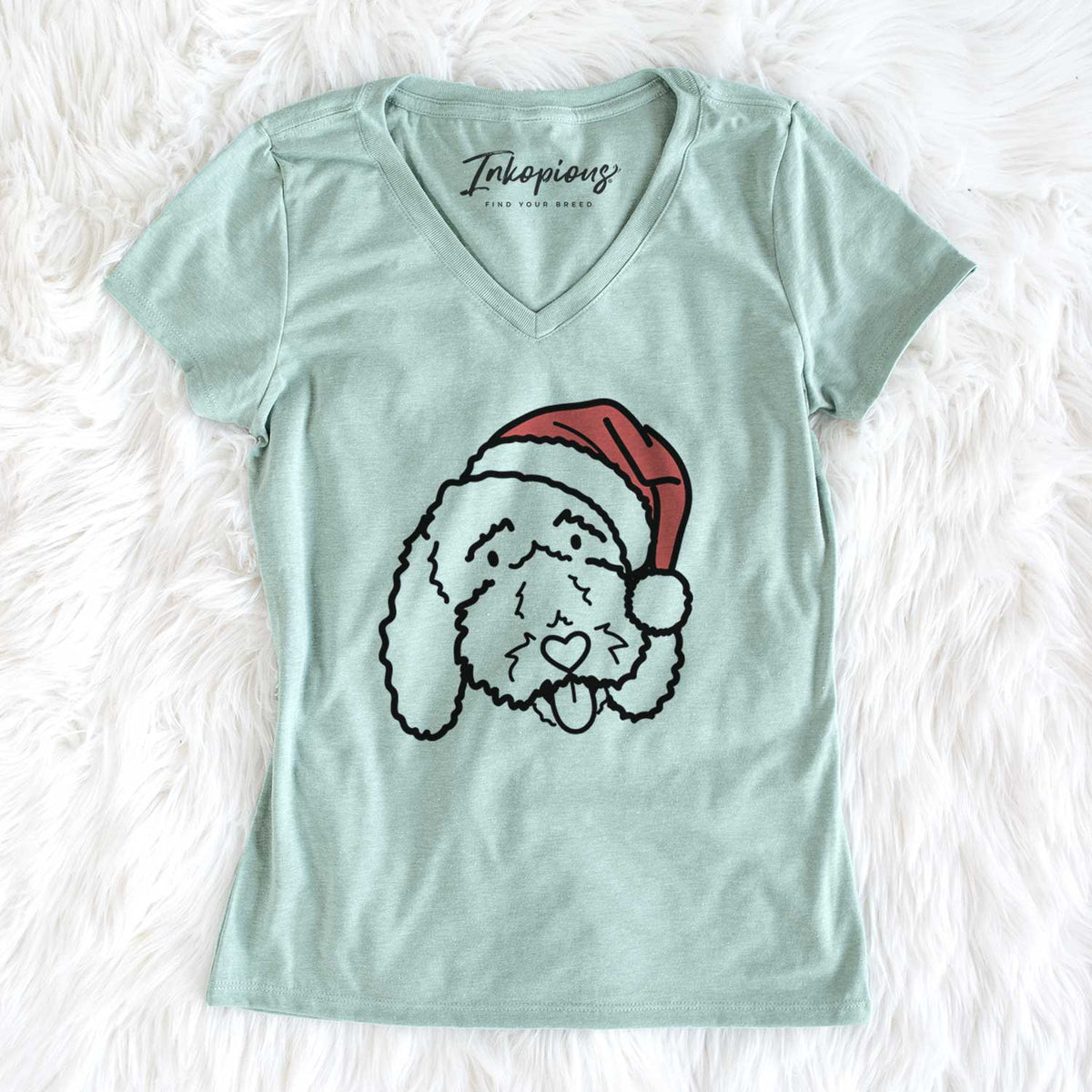 Jolly Bernedoodle - Ruby - Women&#39;s V-neck Shirt